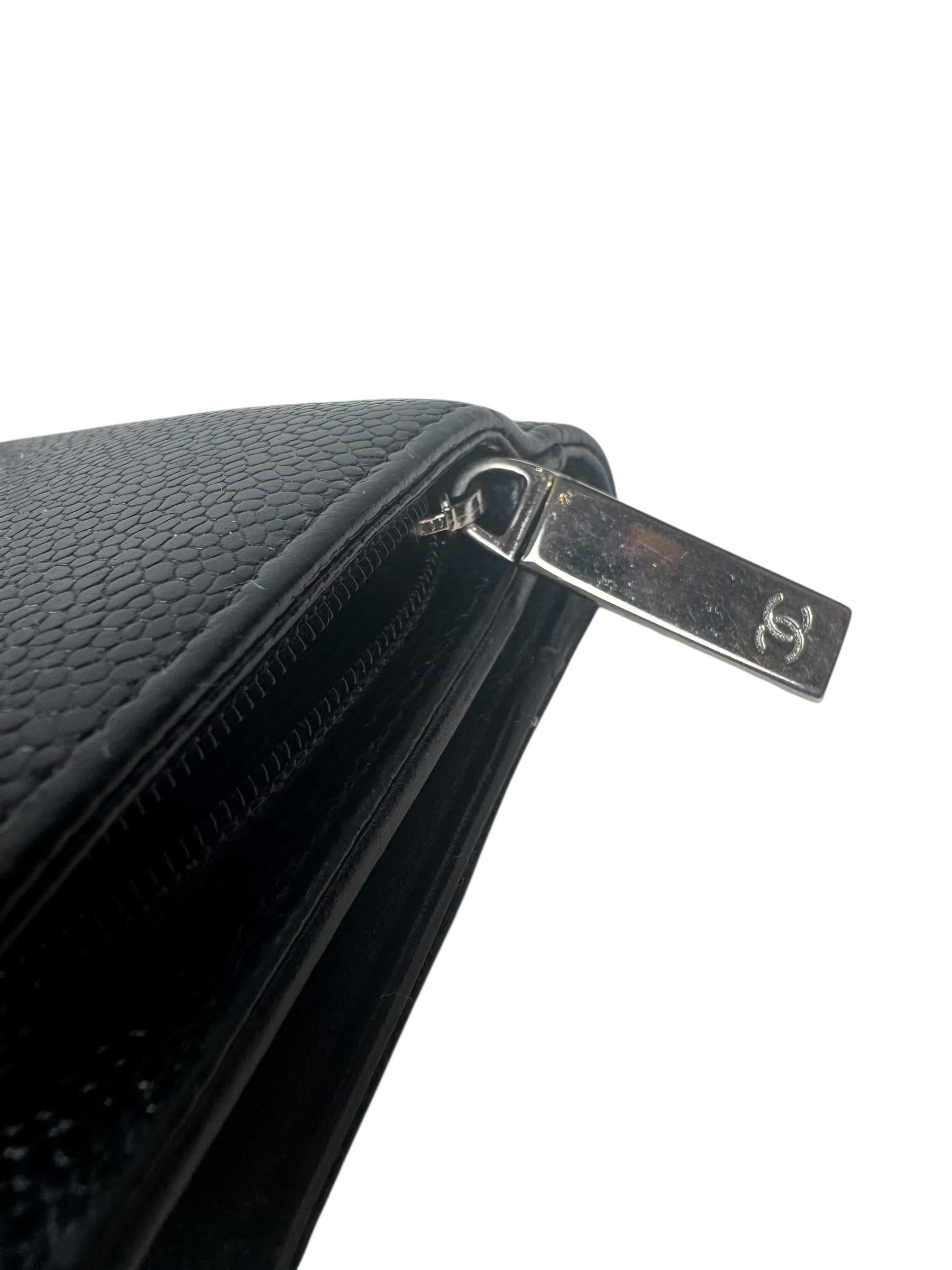 CHANEL BLACK CAVIAR LEATHER WALLET