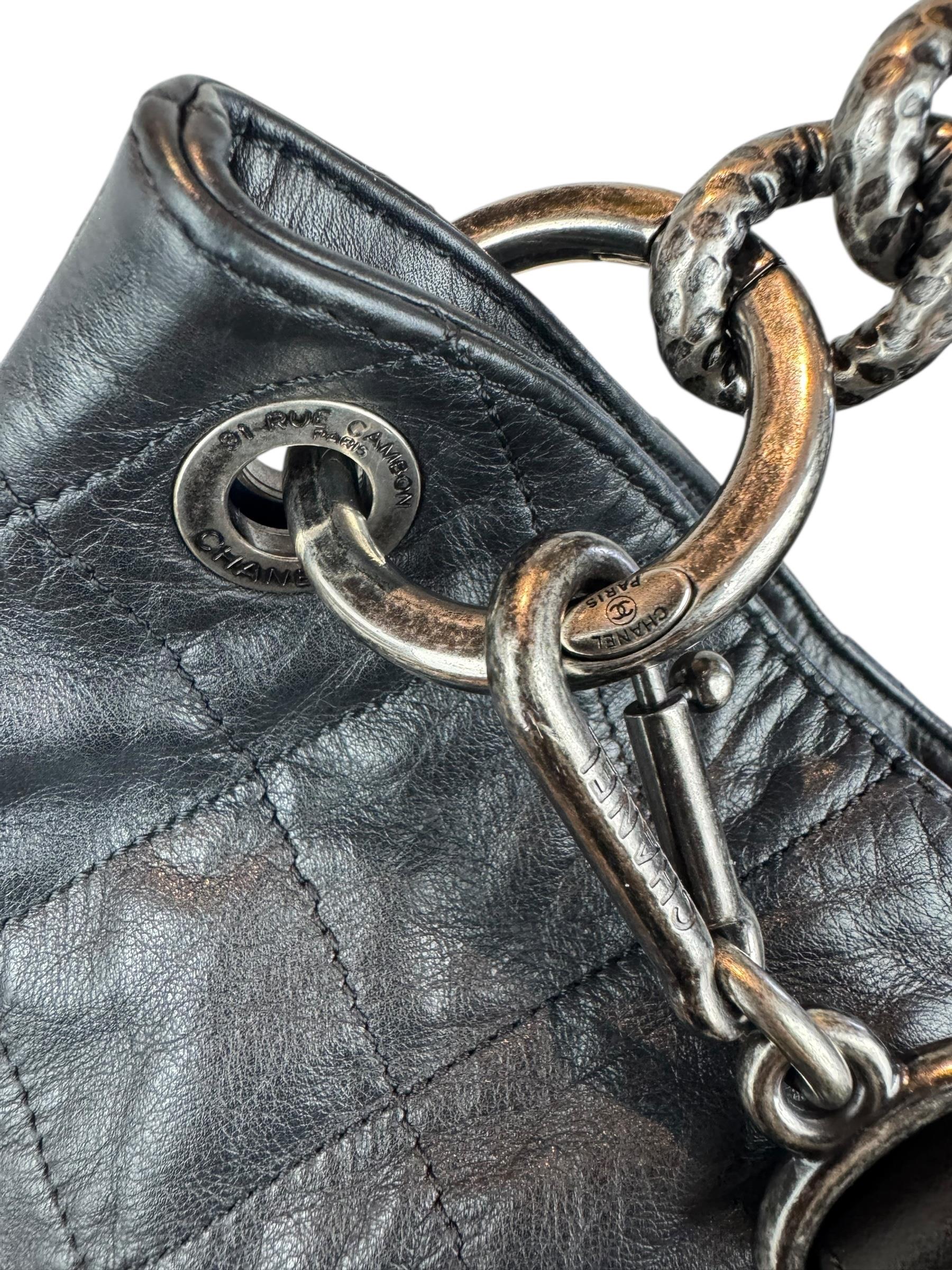 CHANEL BLACK COCO PLEATS HOBO BAG