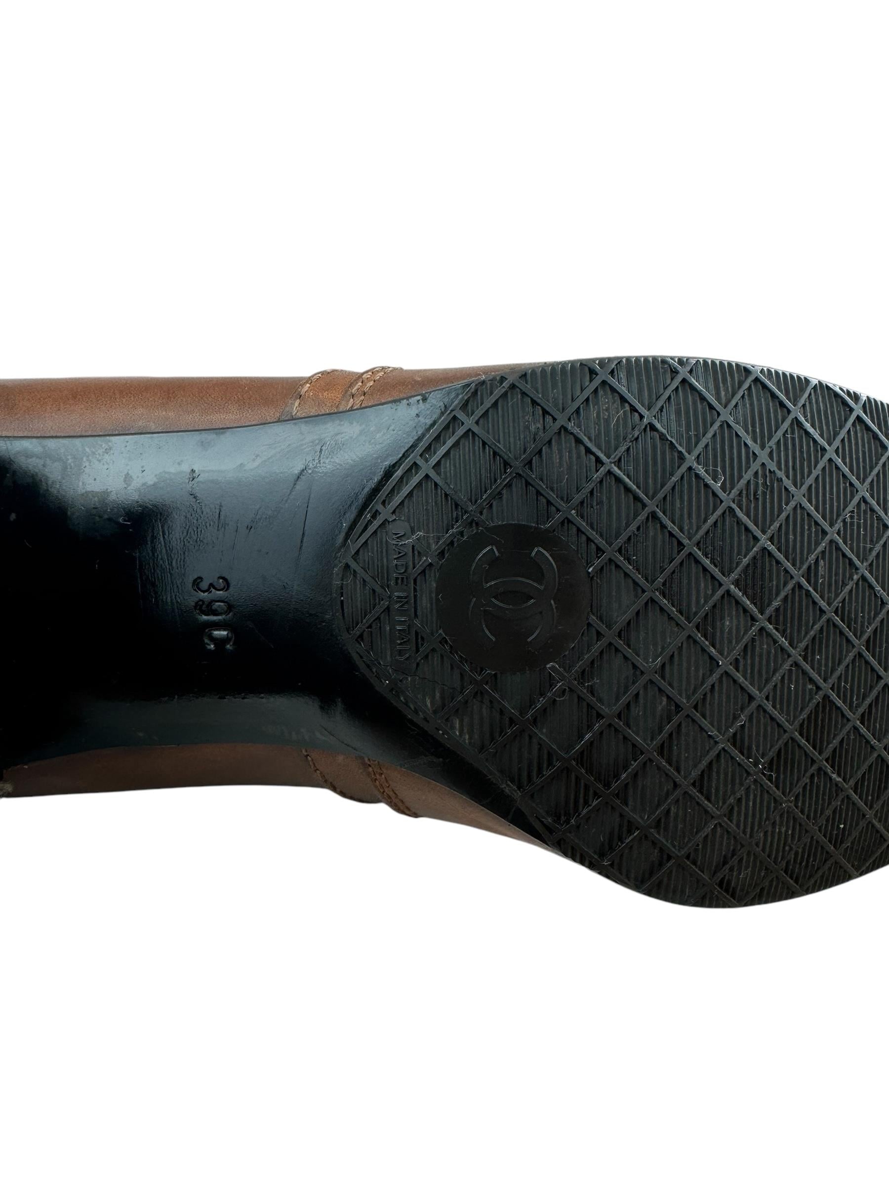 CHANEL BROWN LEATHER ÇİZME