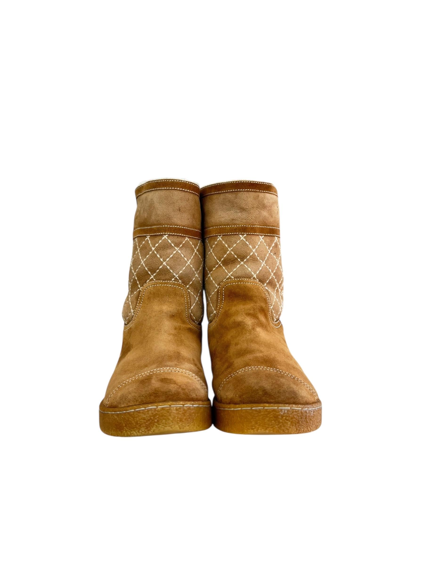 CHANEL BROWN SUEDE BOOTS