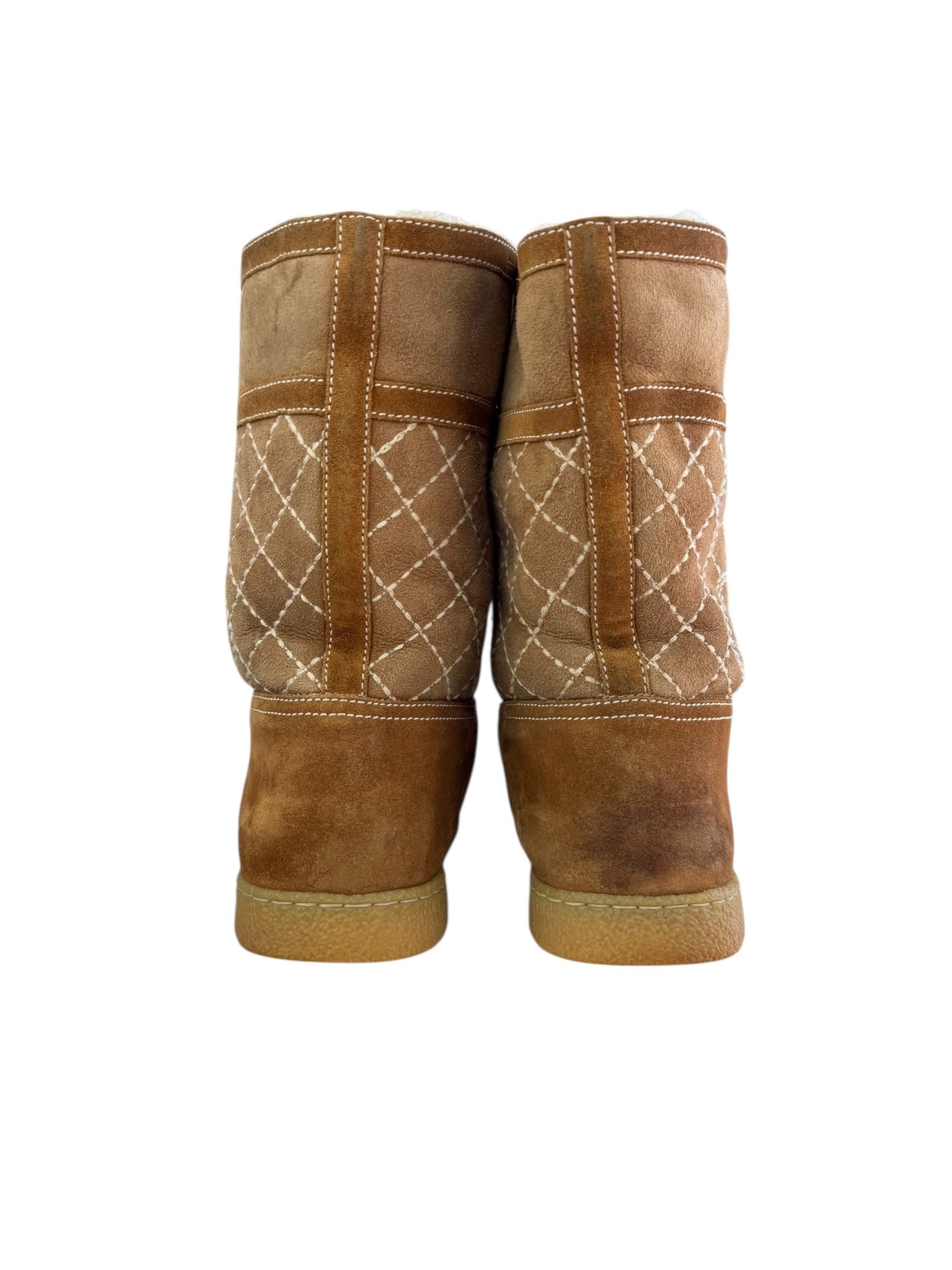 CHANEL BROWN SUEDE BOOTS