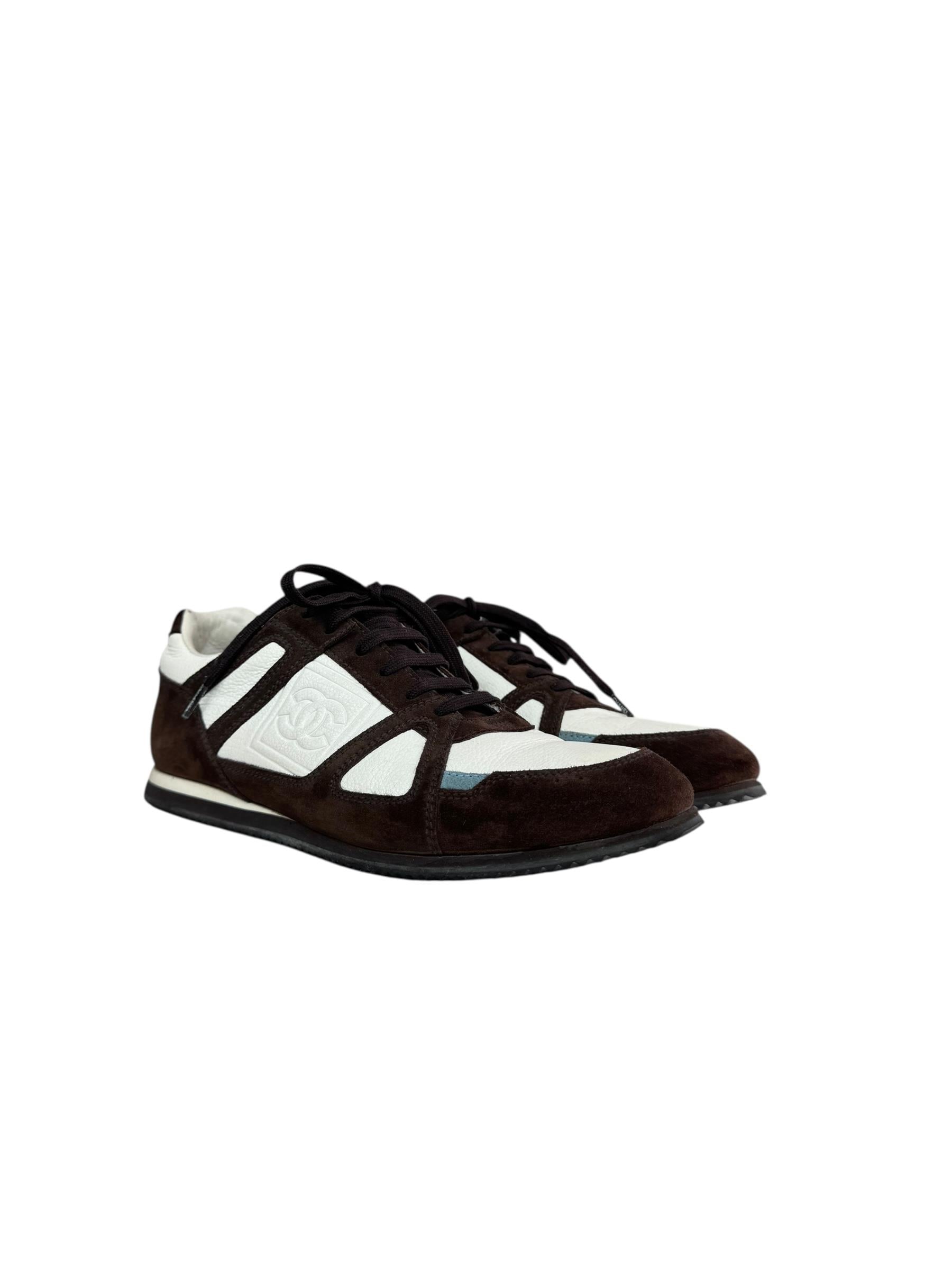 CHANEL BROWN SUEDE SNEAKERS