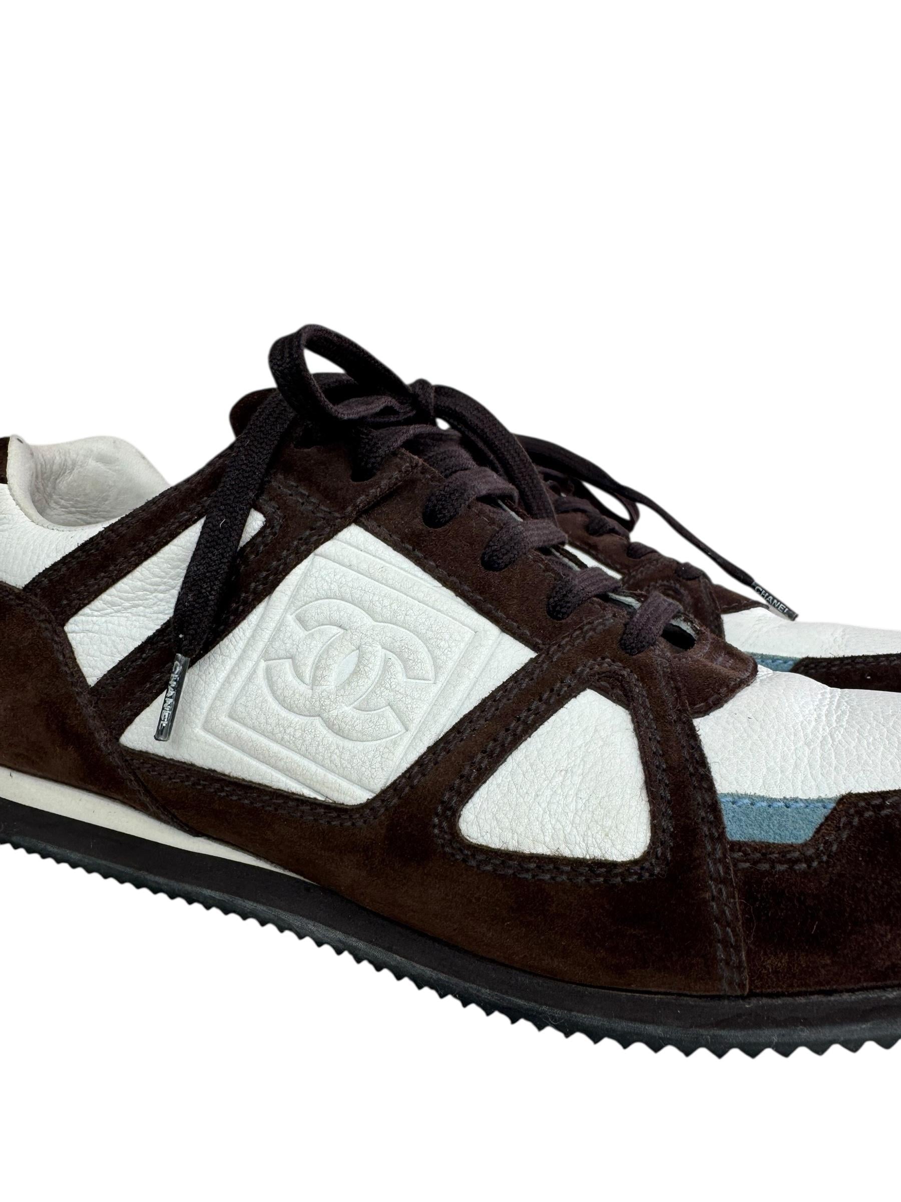 CHANEL BROWN SUEDE SNEAKERS