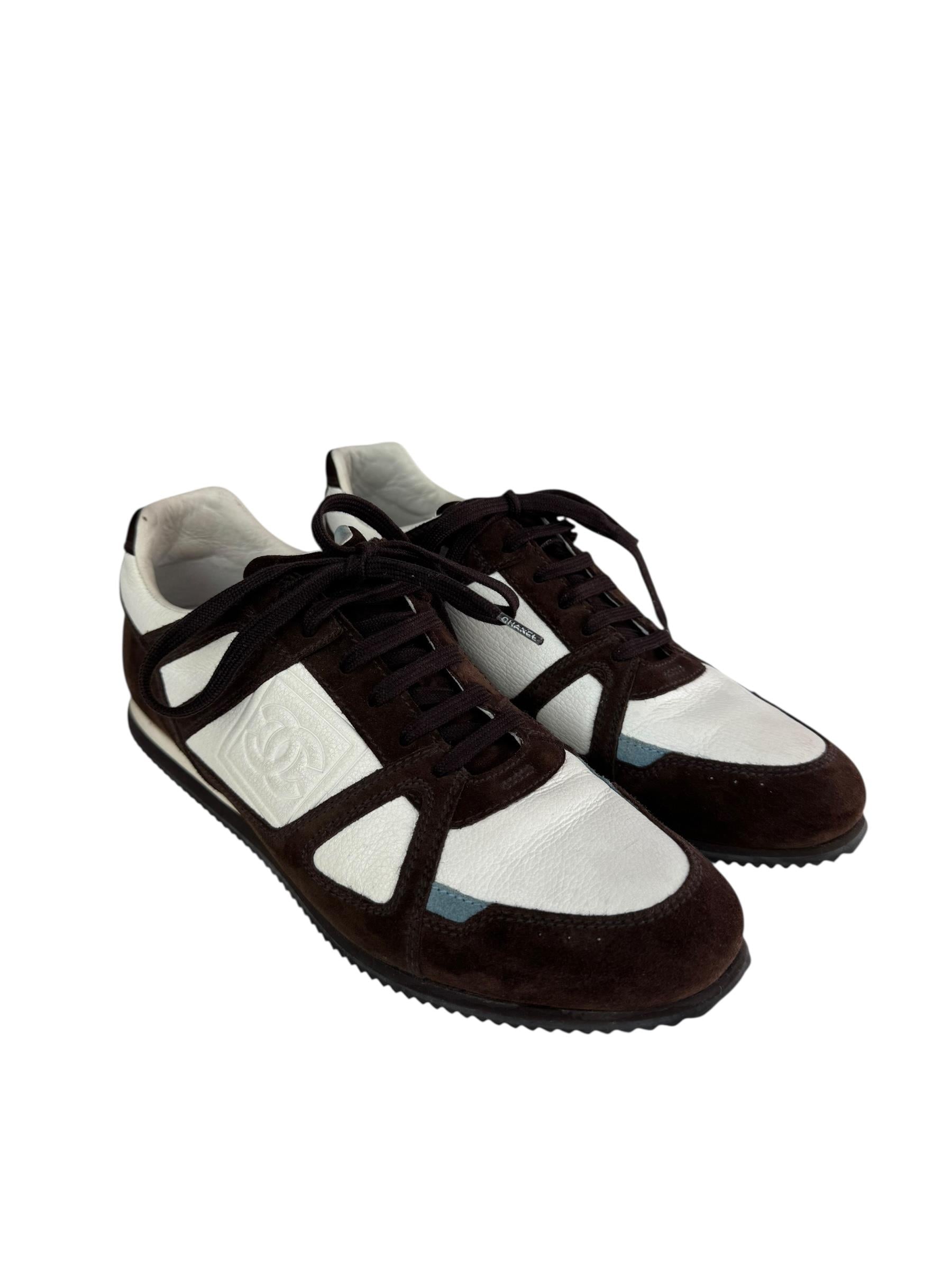 CHANEL BROWN SUEDE SNEAKERS