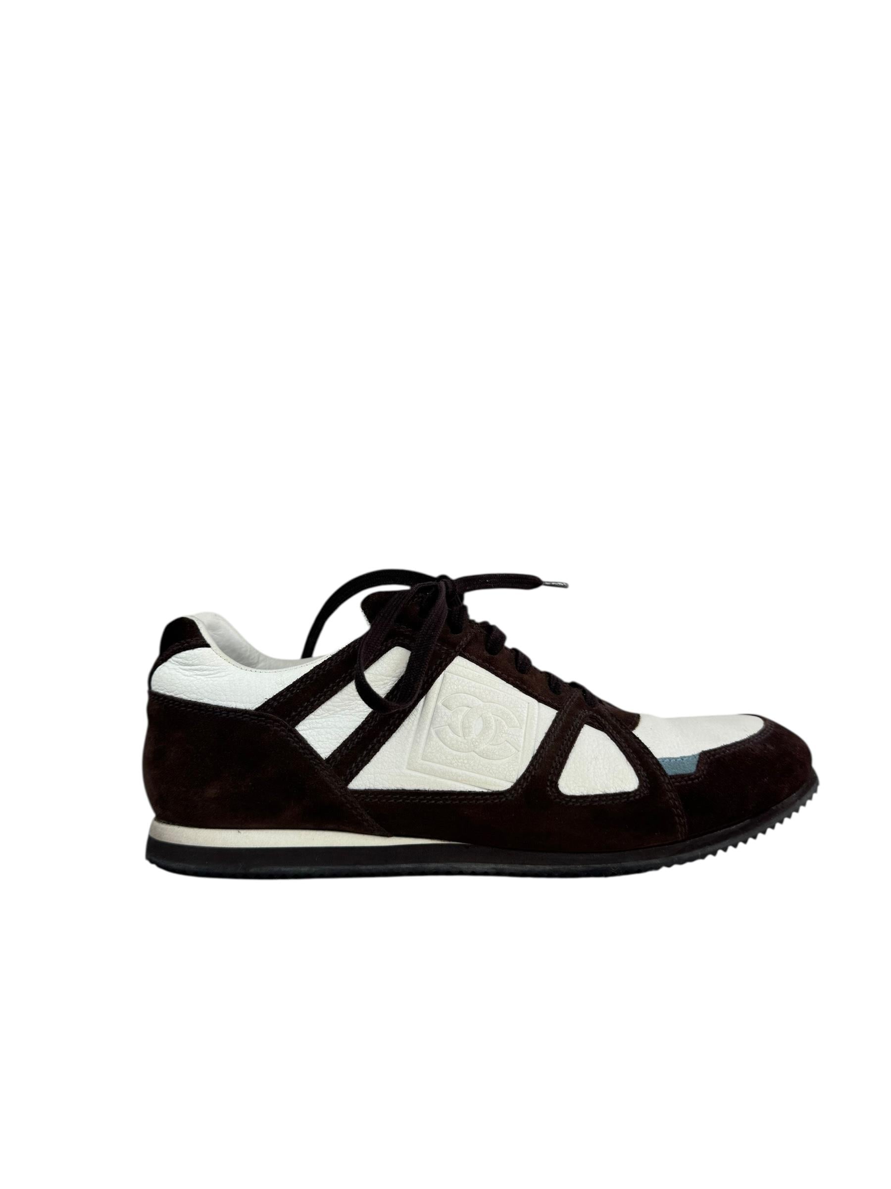 CHANEL BROWN SUEDE SNEAKERS