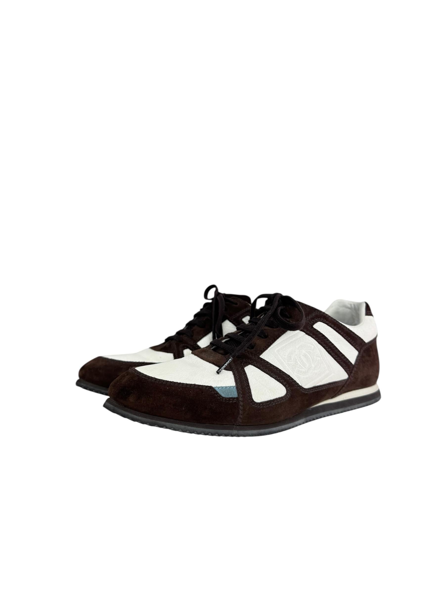 CHANEL BROWN SUEDE SNEAKERS