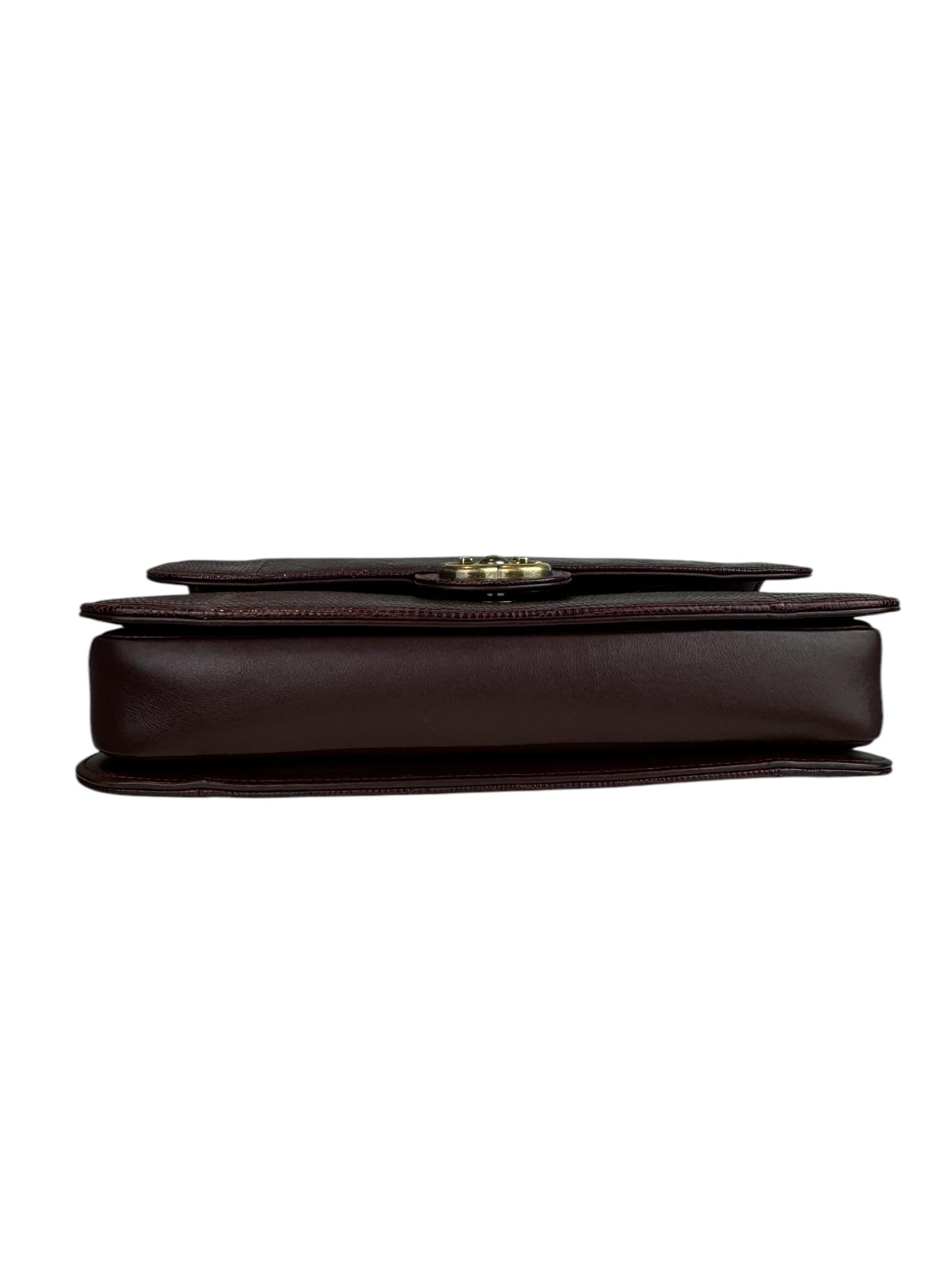 CHANEL BURGUNDY LIZARD LEATHER BAG