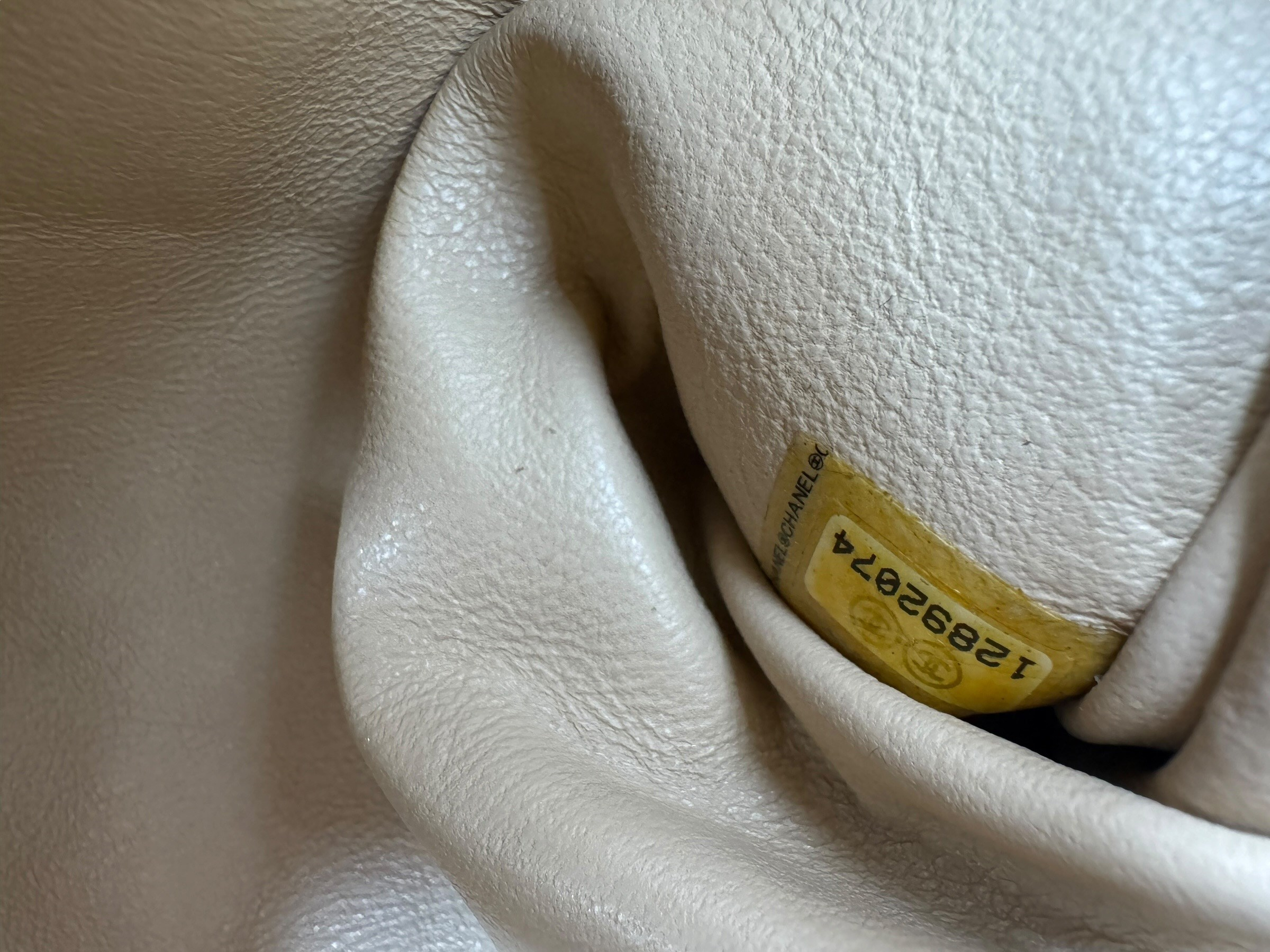 CHANEL CAVIAR LEATHER BEIGE CLUTCH BAG