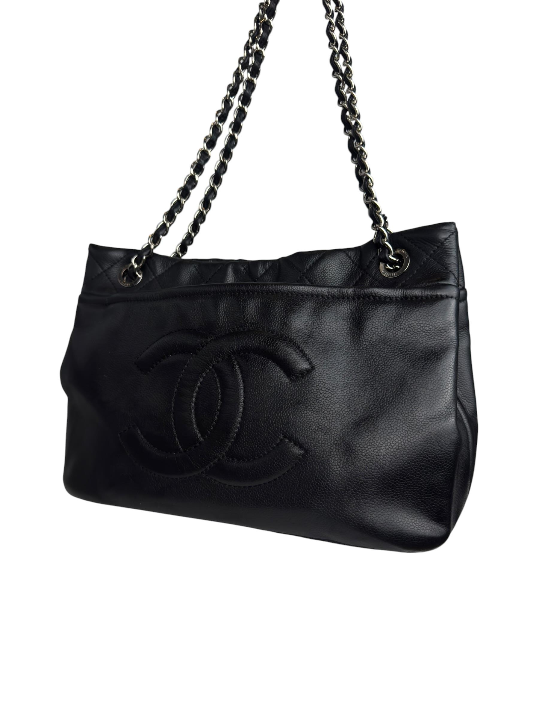 CHANEL CAVIAR LEATHER CC SHOPPING BAG