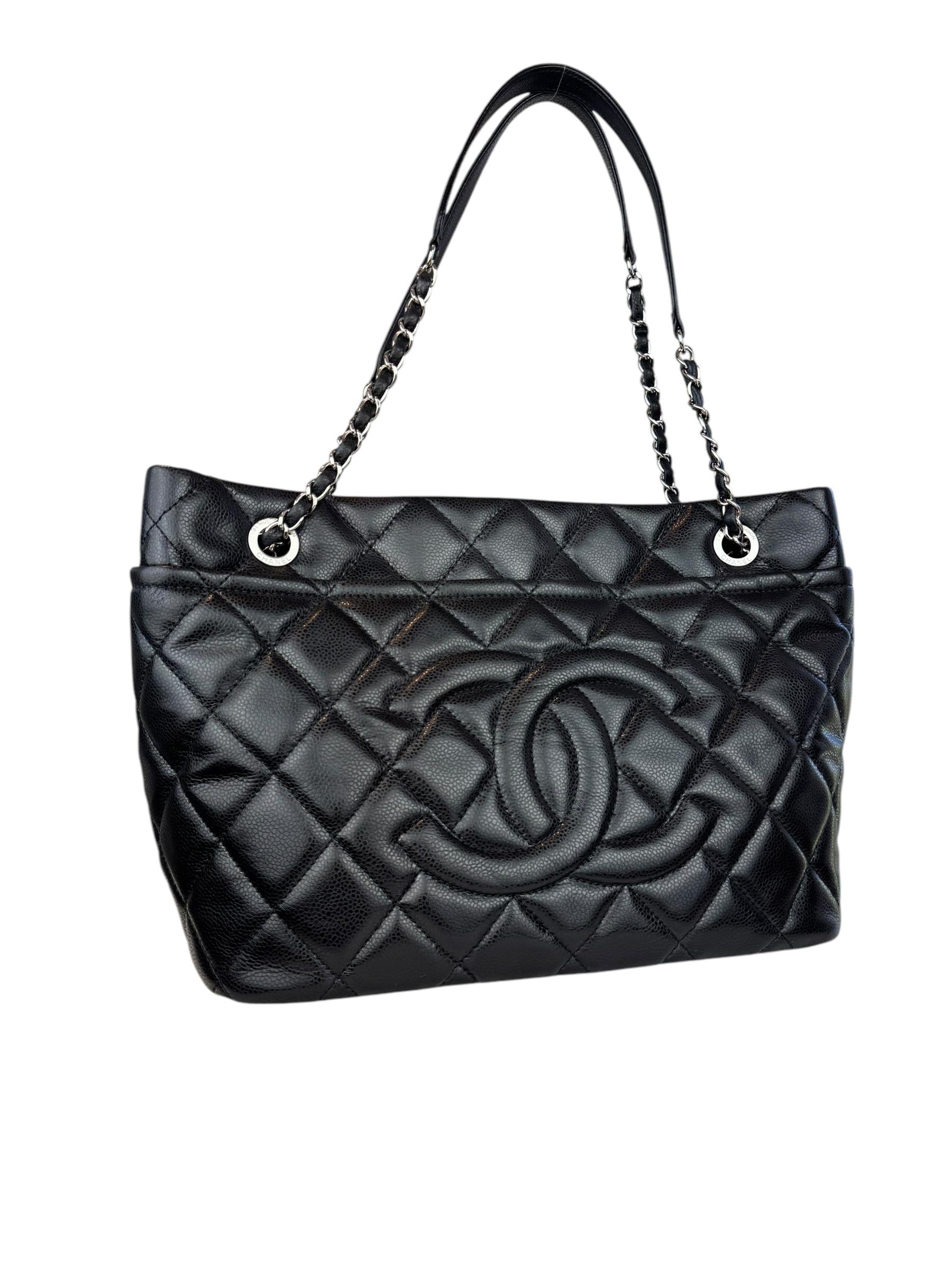 CHANEL CAVIAR LEATHER CC SHOPPING BAG