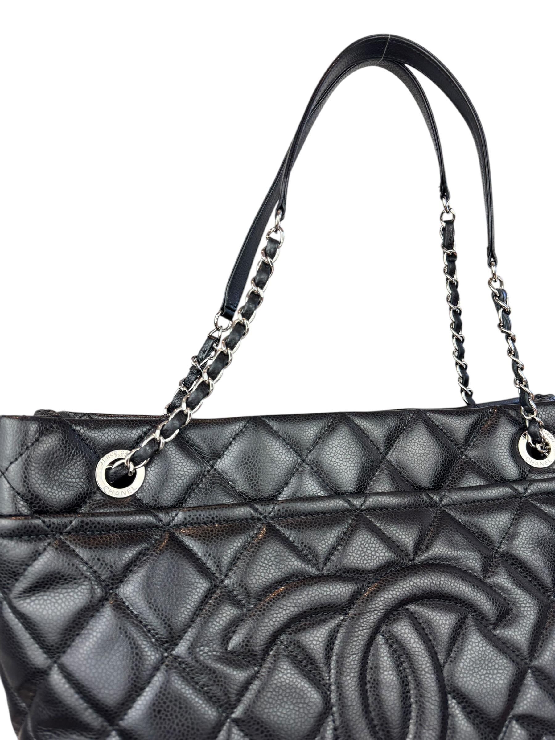 CHANEL CAVIAR LEATHER CC SHOPPING BAG