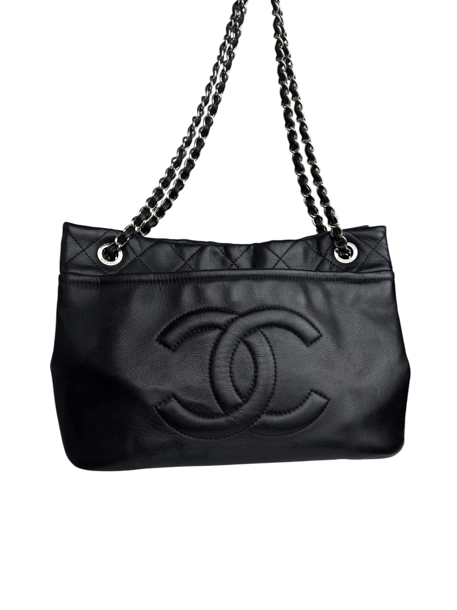 CHANEL CAVIAR LEATHER CC SHOPPING BAG