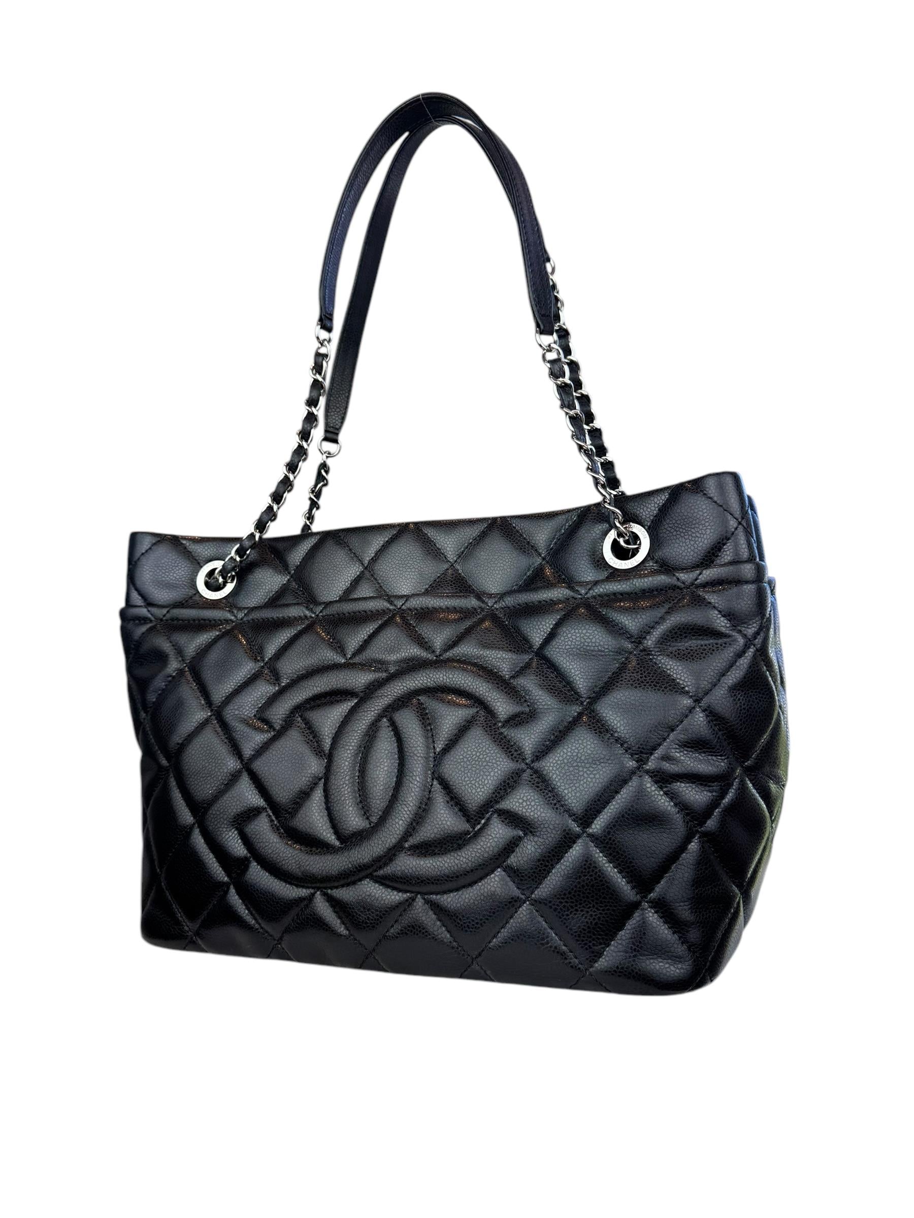 CHANEL CAVIAR LEATHER CC SHOPPING BAG
