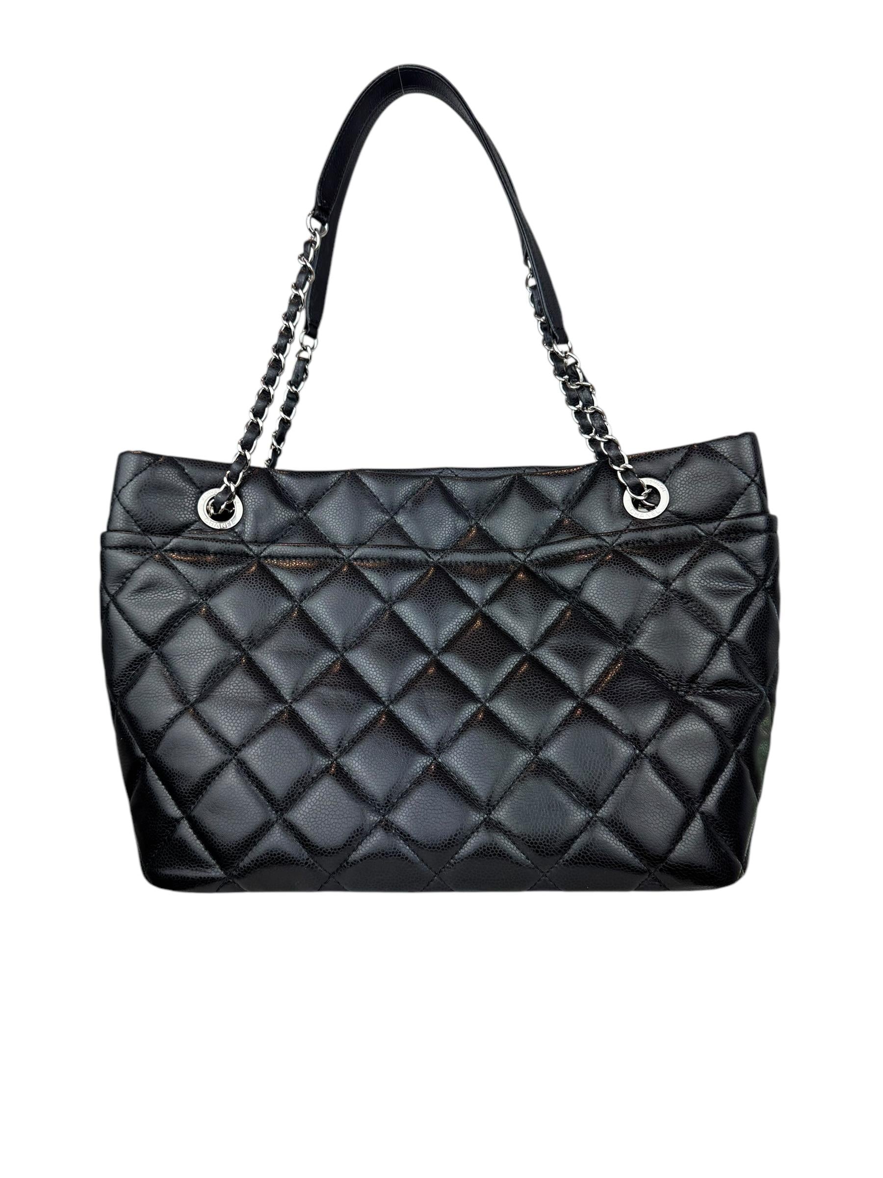 CHANEL CAVIAR LEATHER CC SHOPPING BAG