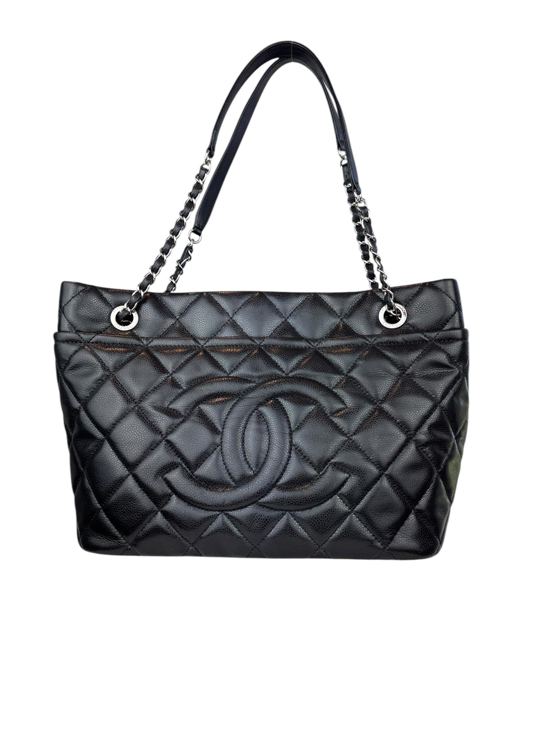 CHANEL CAVIAR LEATHER CC SHOPPING BAG