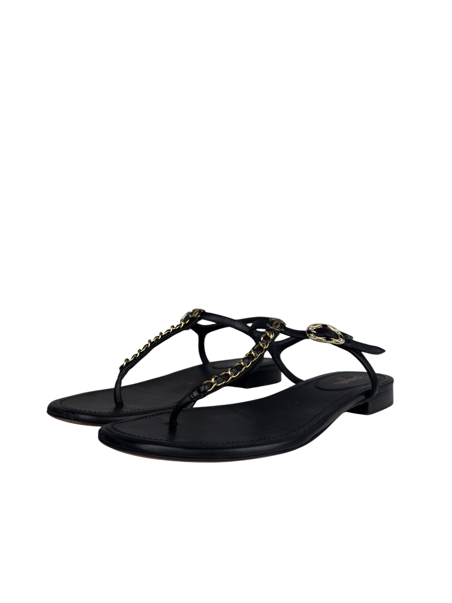 CHANEL CC LOGO SANDALS
