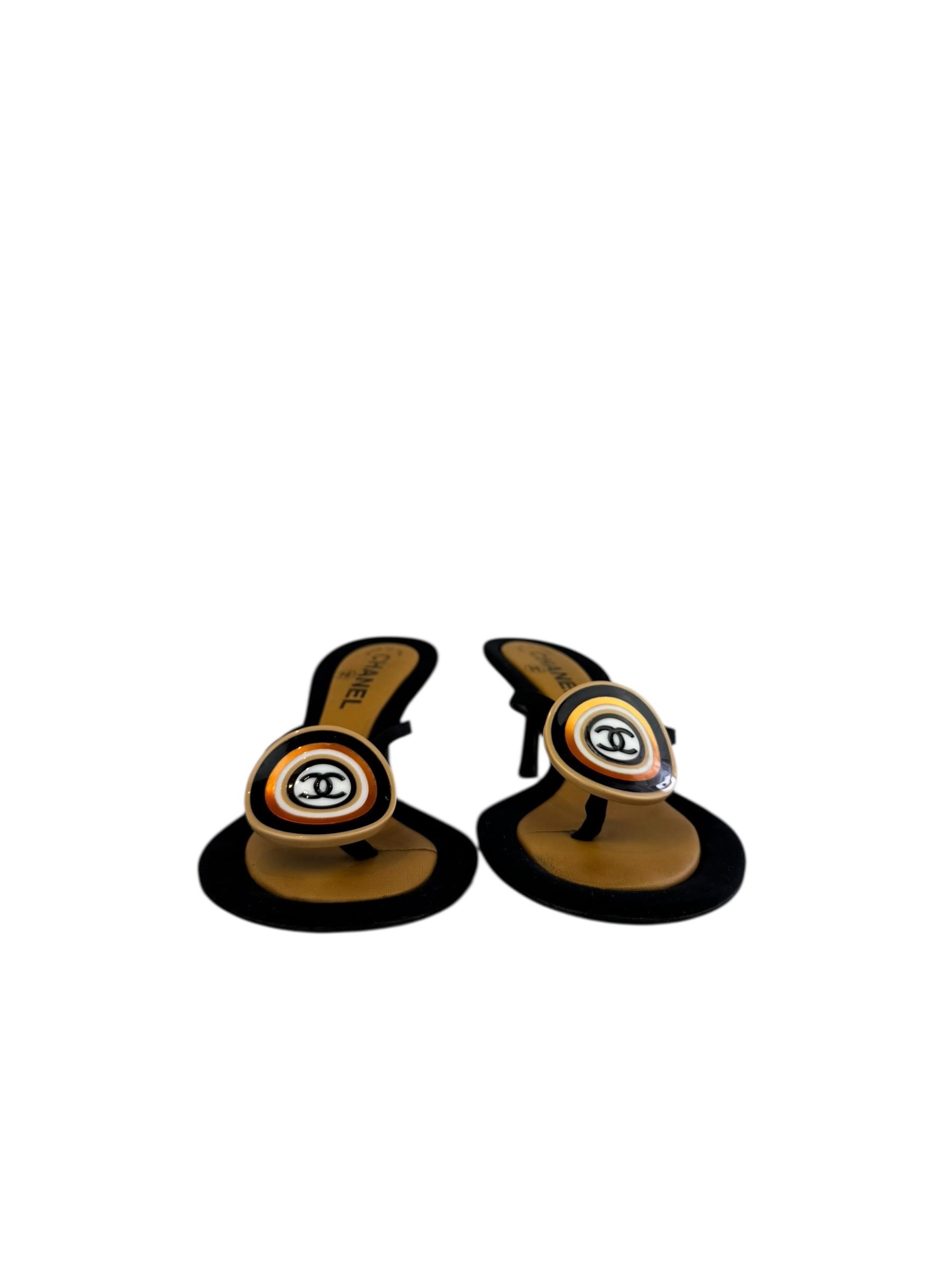CHANEL CC SLIDE SANDALS