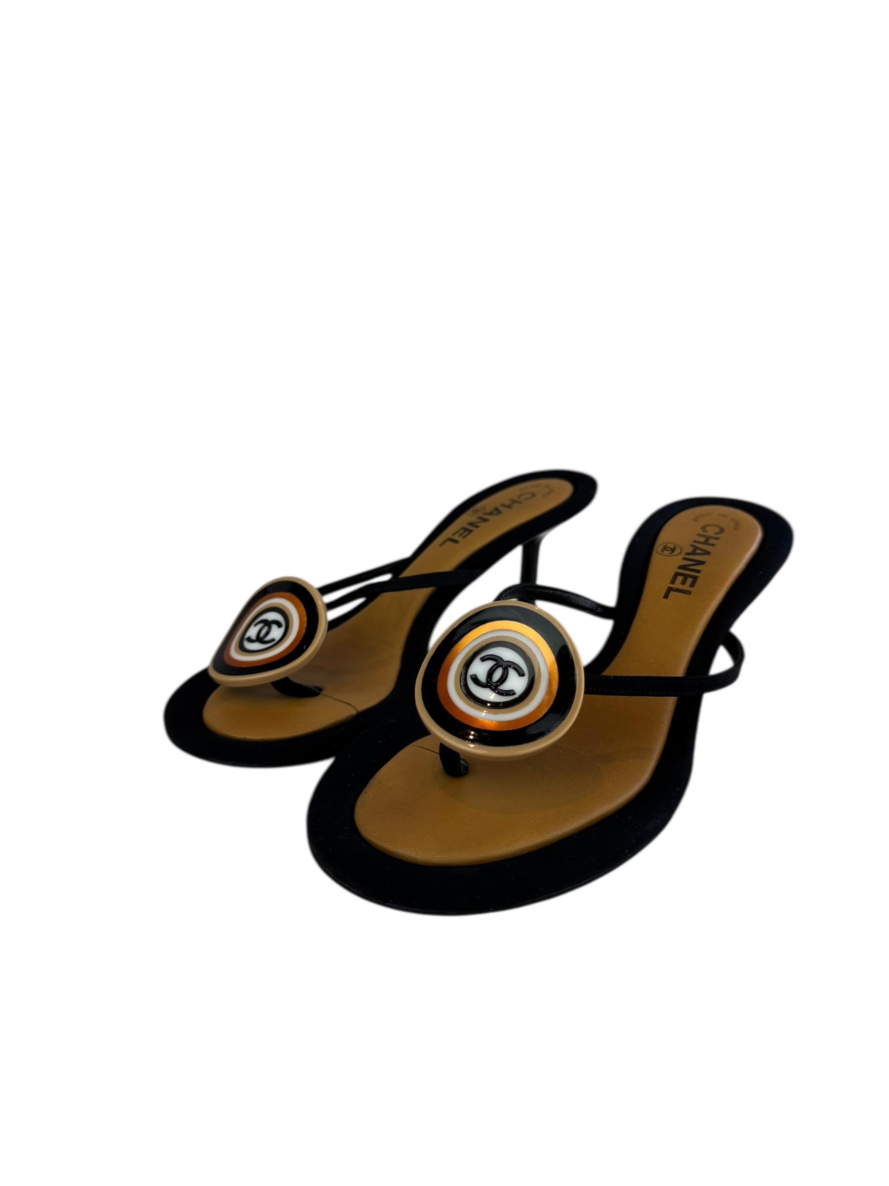 CHANEL CC SLIDE SANDALS