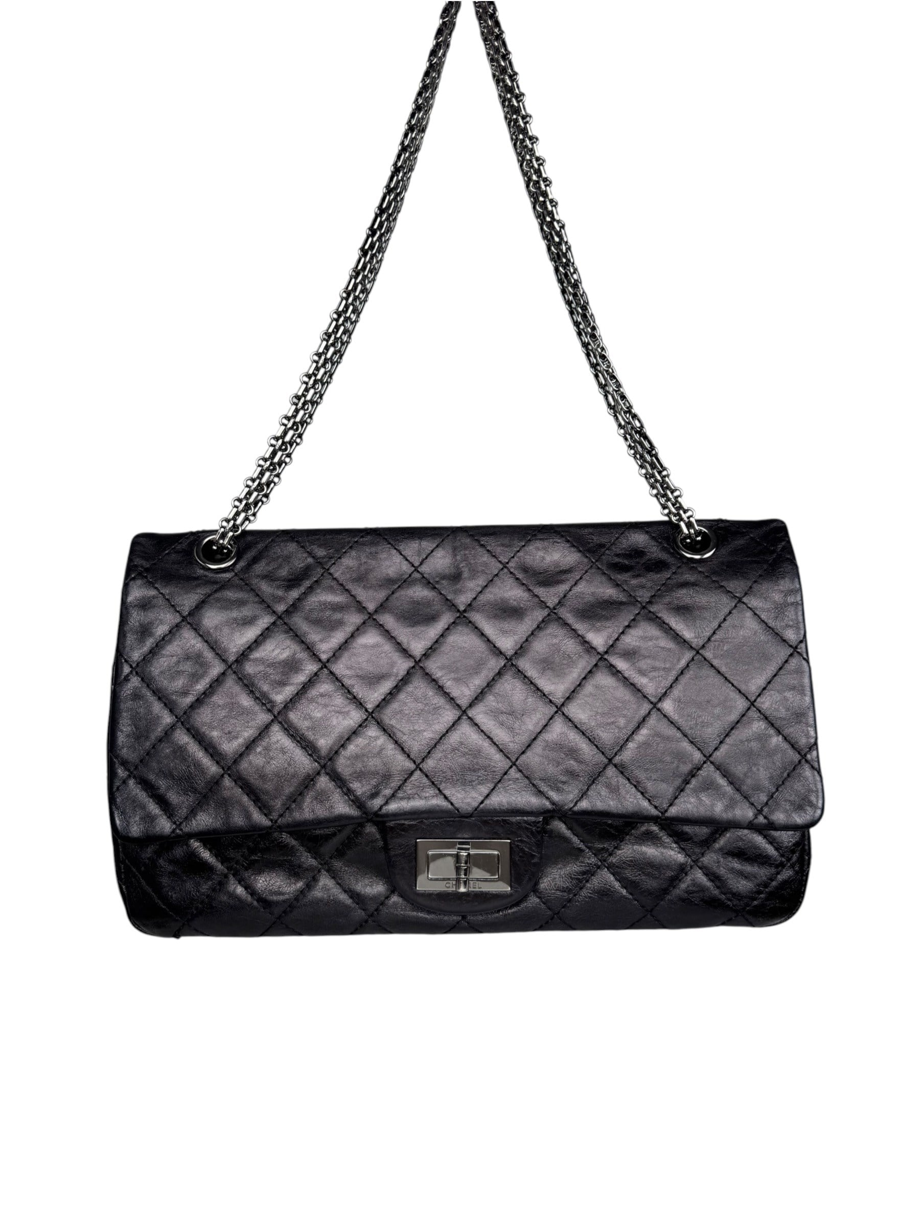 CHANEL CLASSIC BLACK 2.55 DOUBLE FLAP BAG