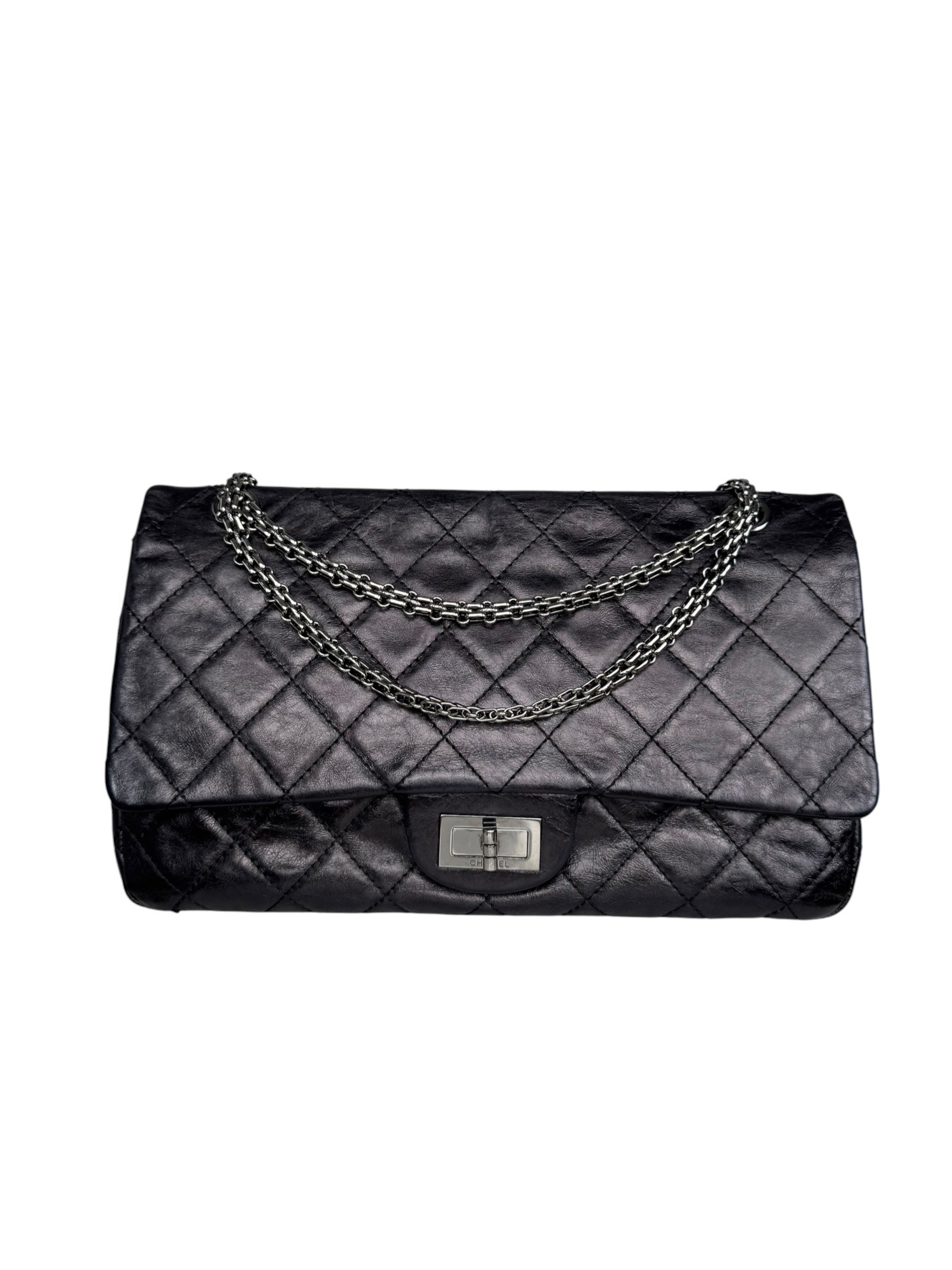 CHANEL CLASSIC BLACK 2.55 DOUBLE FLAP BAG