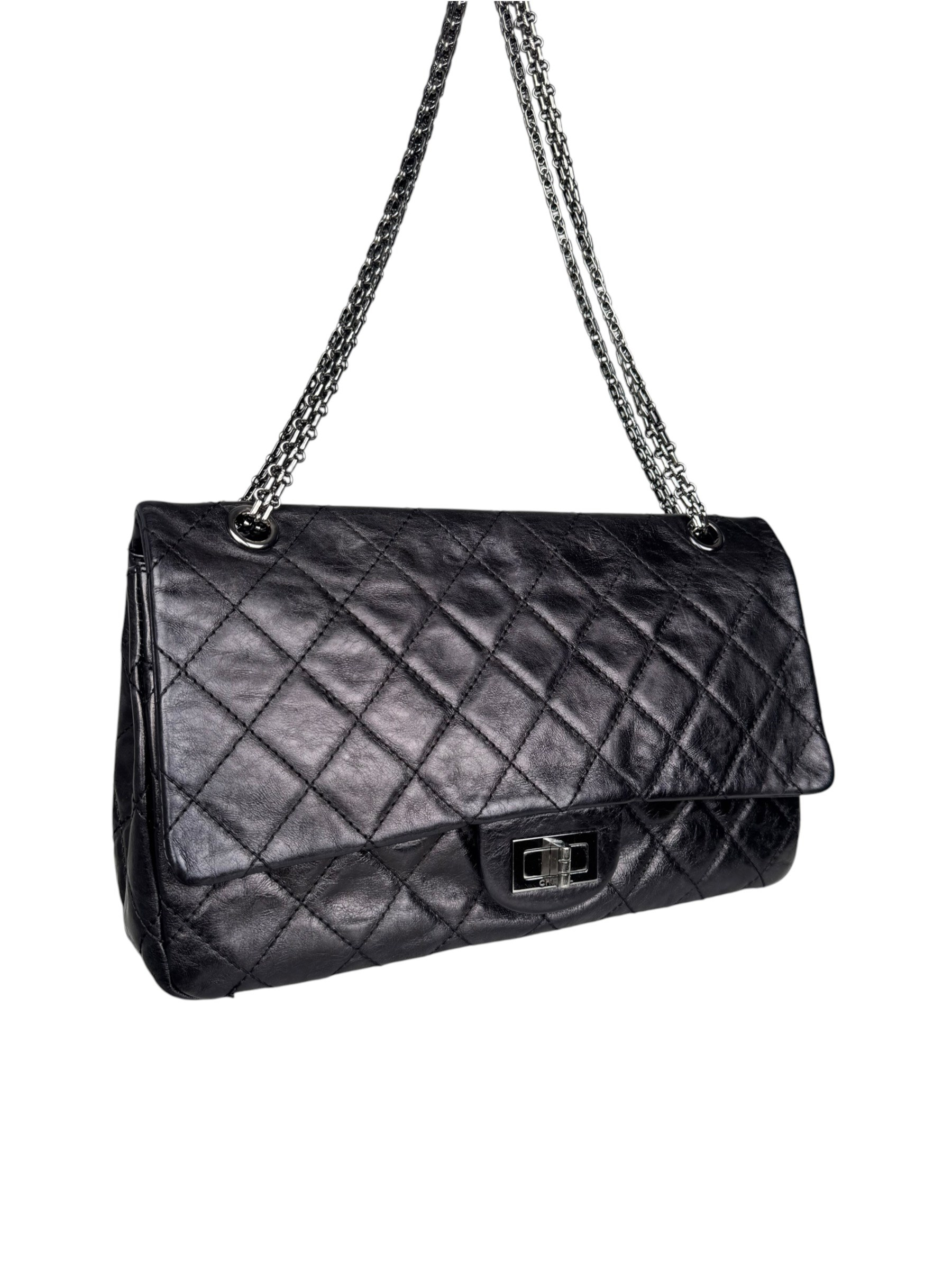 CHANEL CLASSIC BLACK 2.55 DOUBLE FLAP BAG