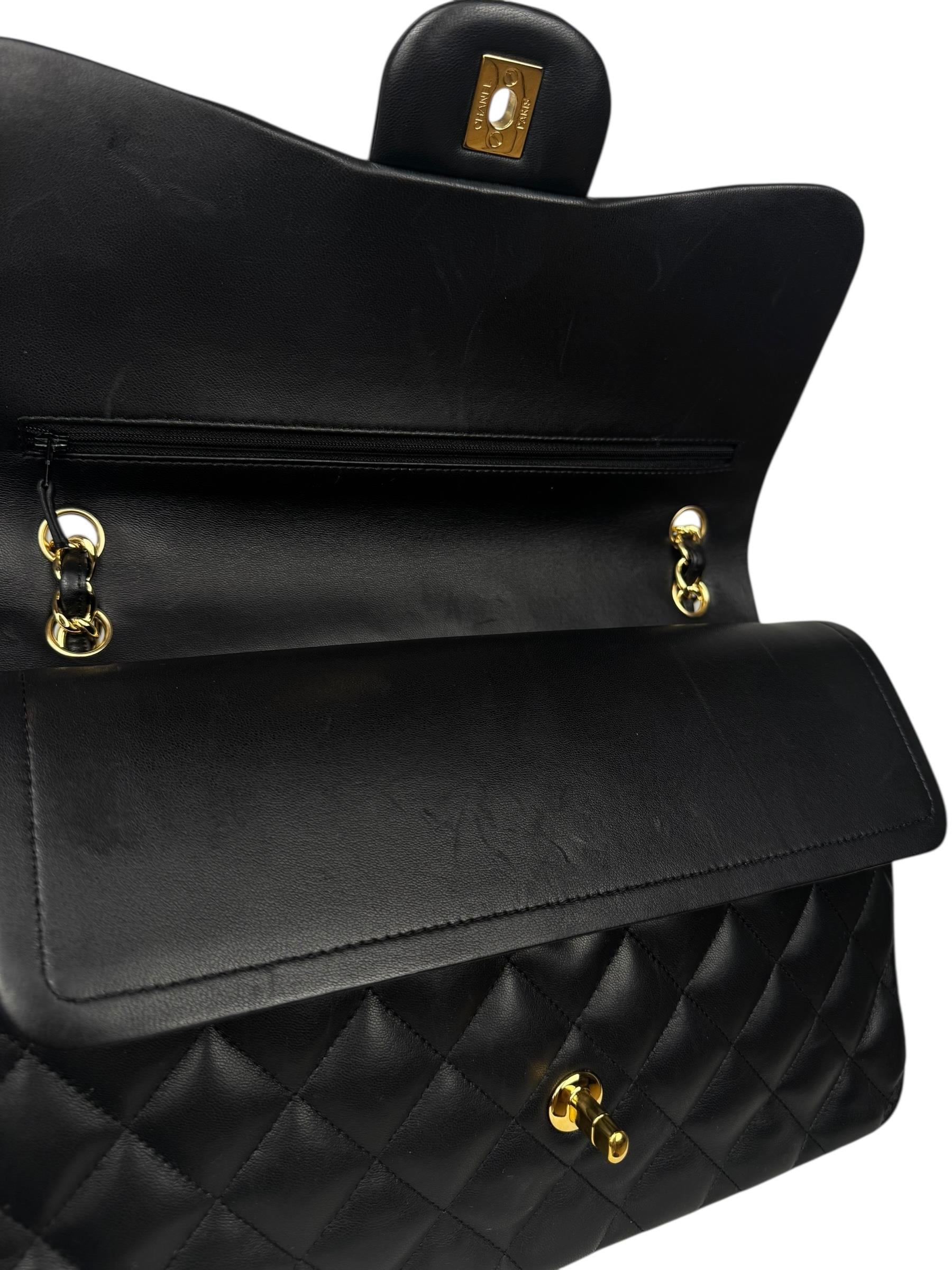 CHANEL CLASSIC LUMBSKIN DOUBLE FLAP JUMBO BAG
