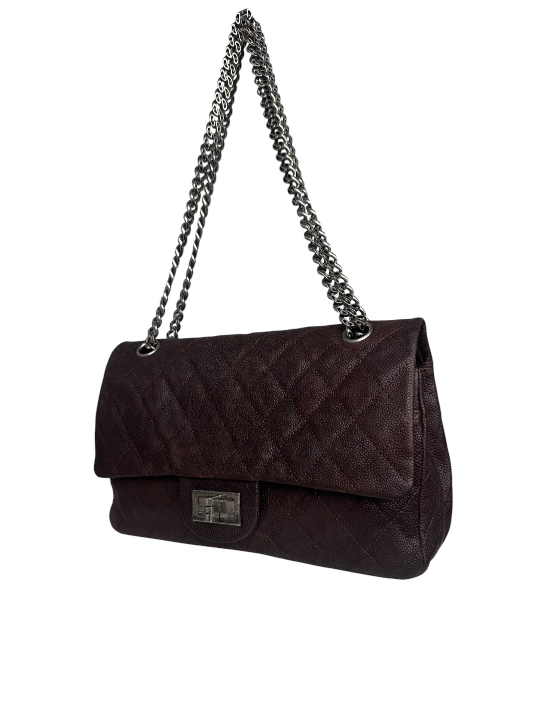CHANEL CLASSIC MEDIUM BROWN 2.55 DOUBLE FLAP BAG