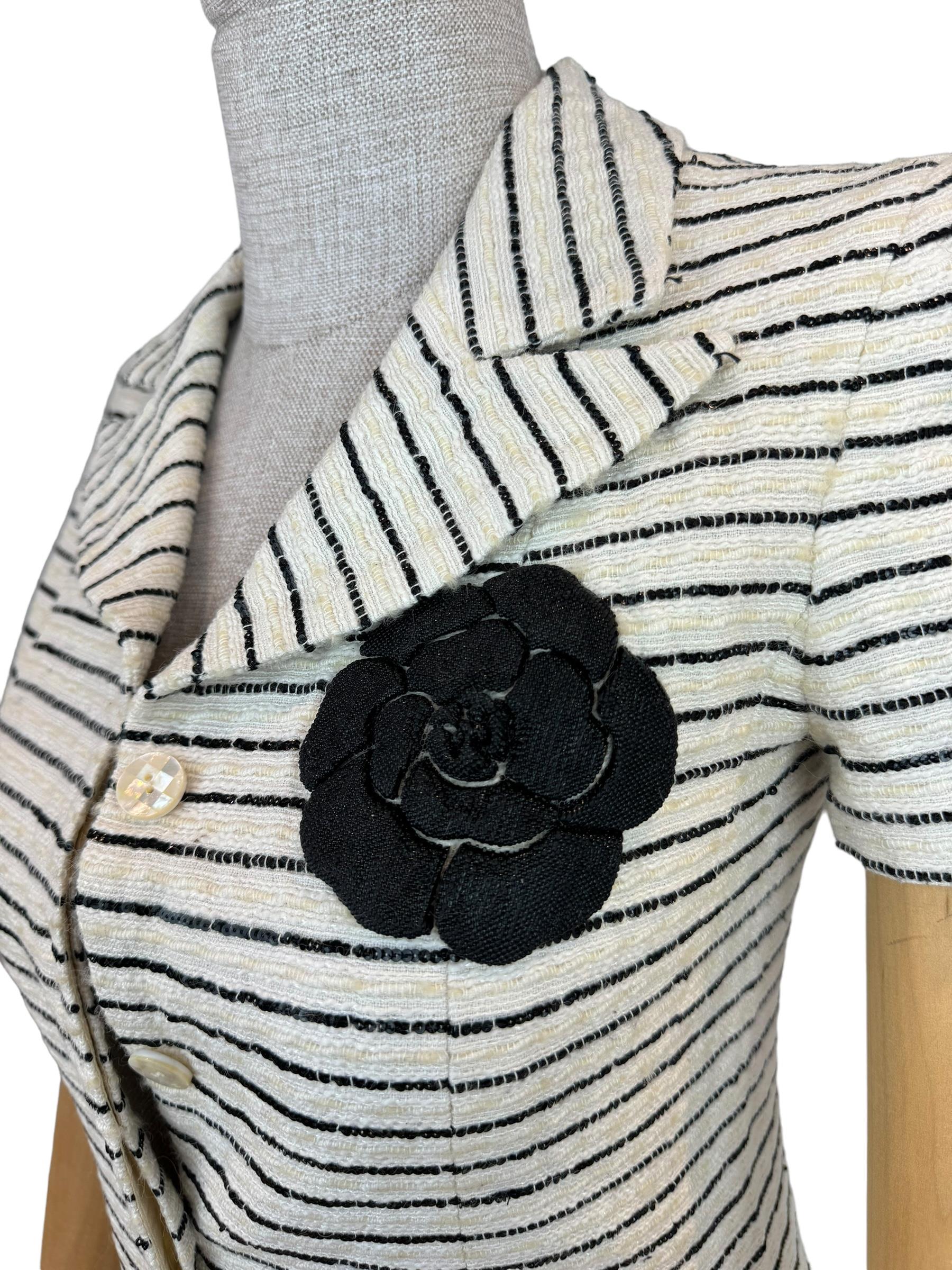 CHANEL CRUISE 2001 CAMELLIA TWEED DRESS