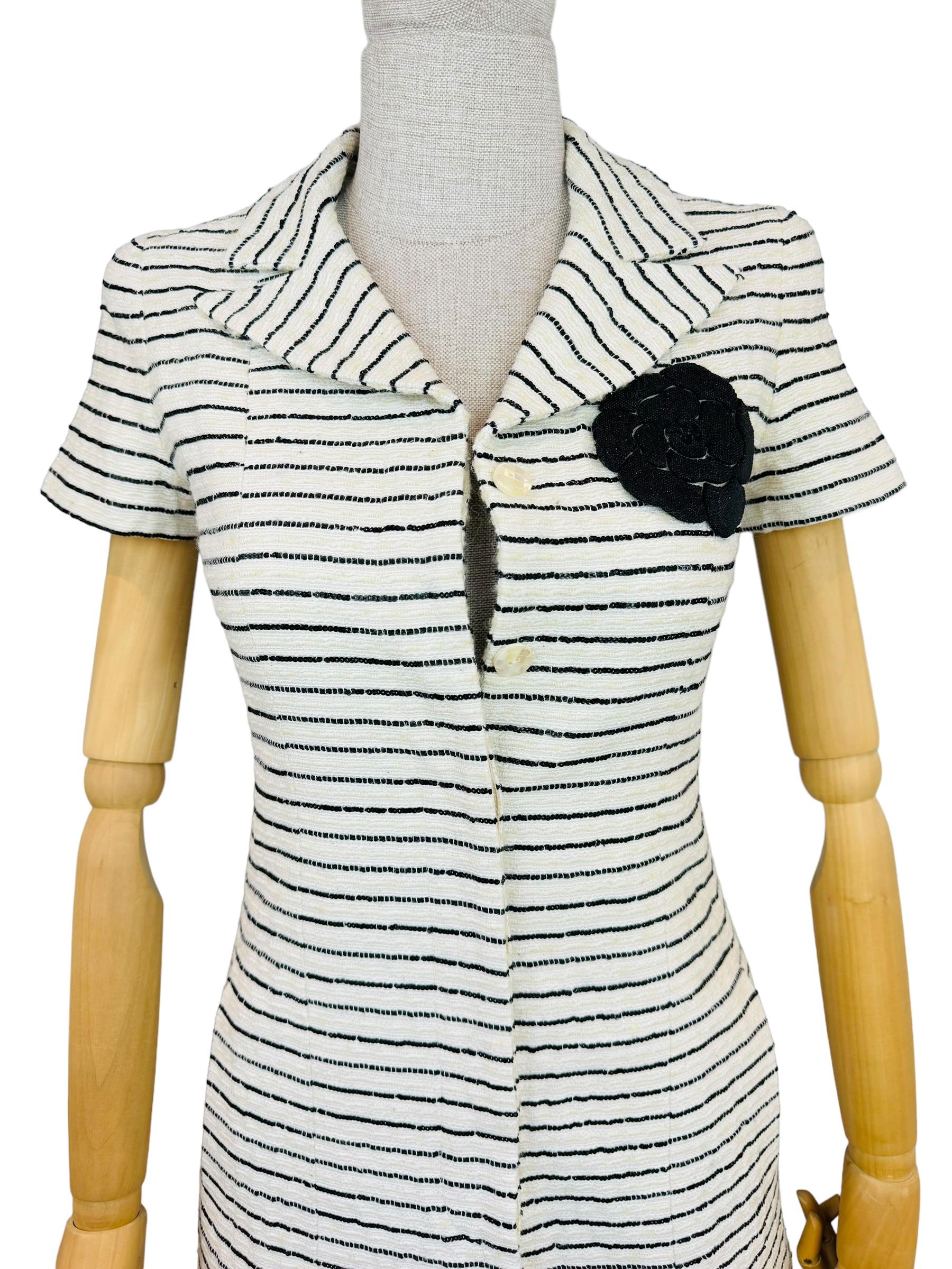 CHANEL CRUISE 2001 CAMELLIA TWEED DRESS