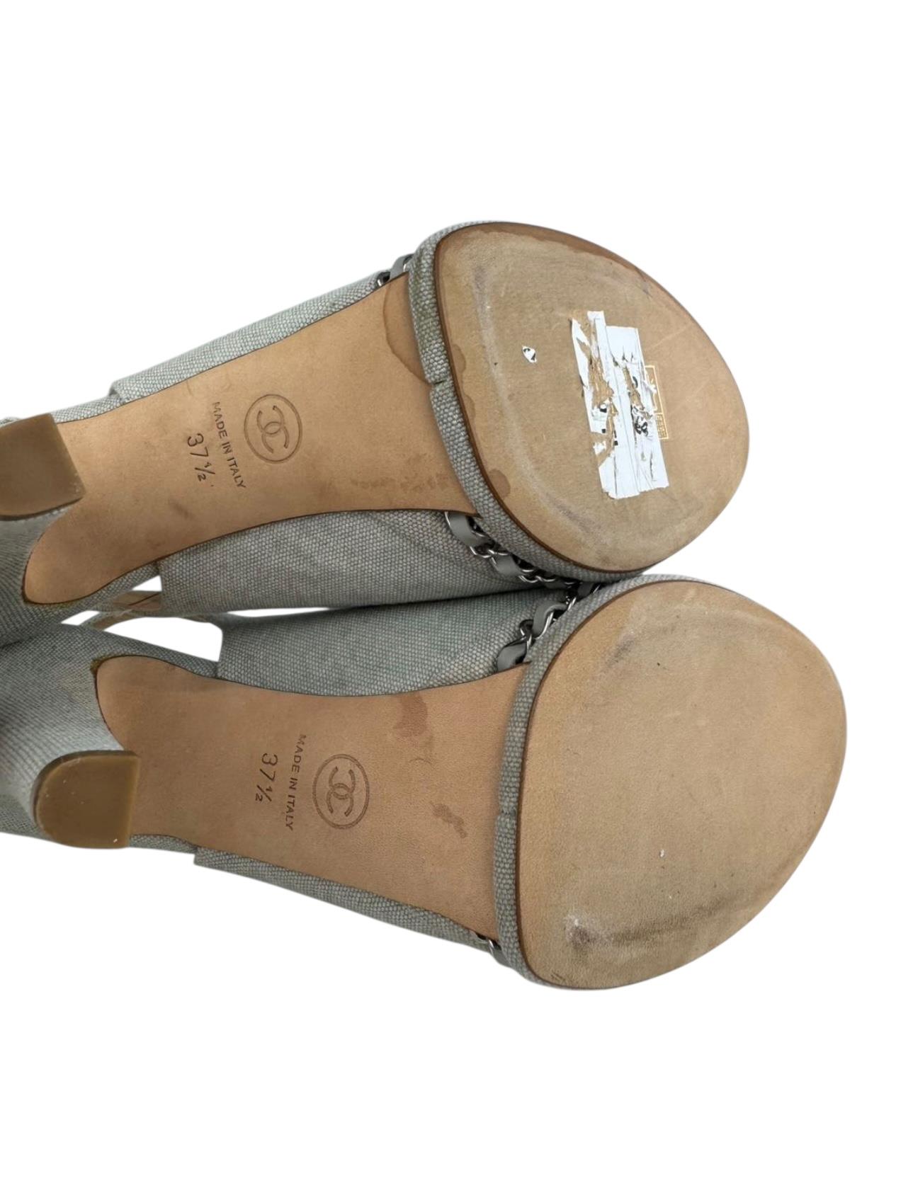 CHANEL DENIM GRAY HEELS