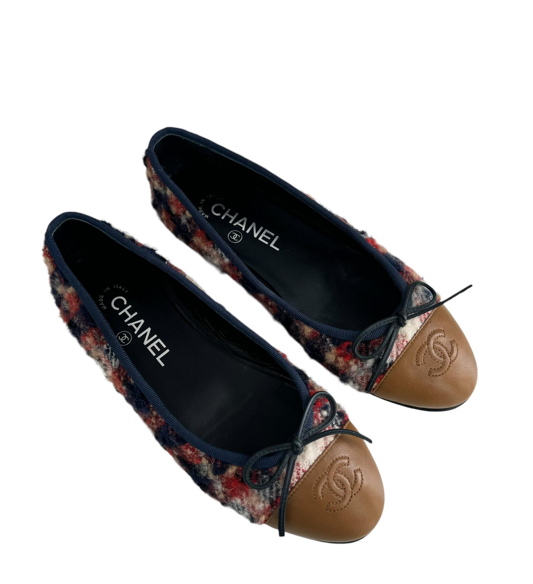 CHANEL GINGHAM WOOL LEATHER BABET