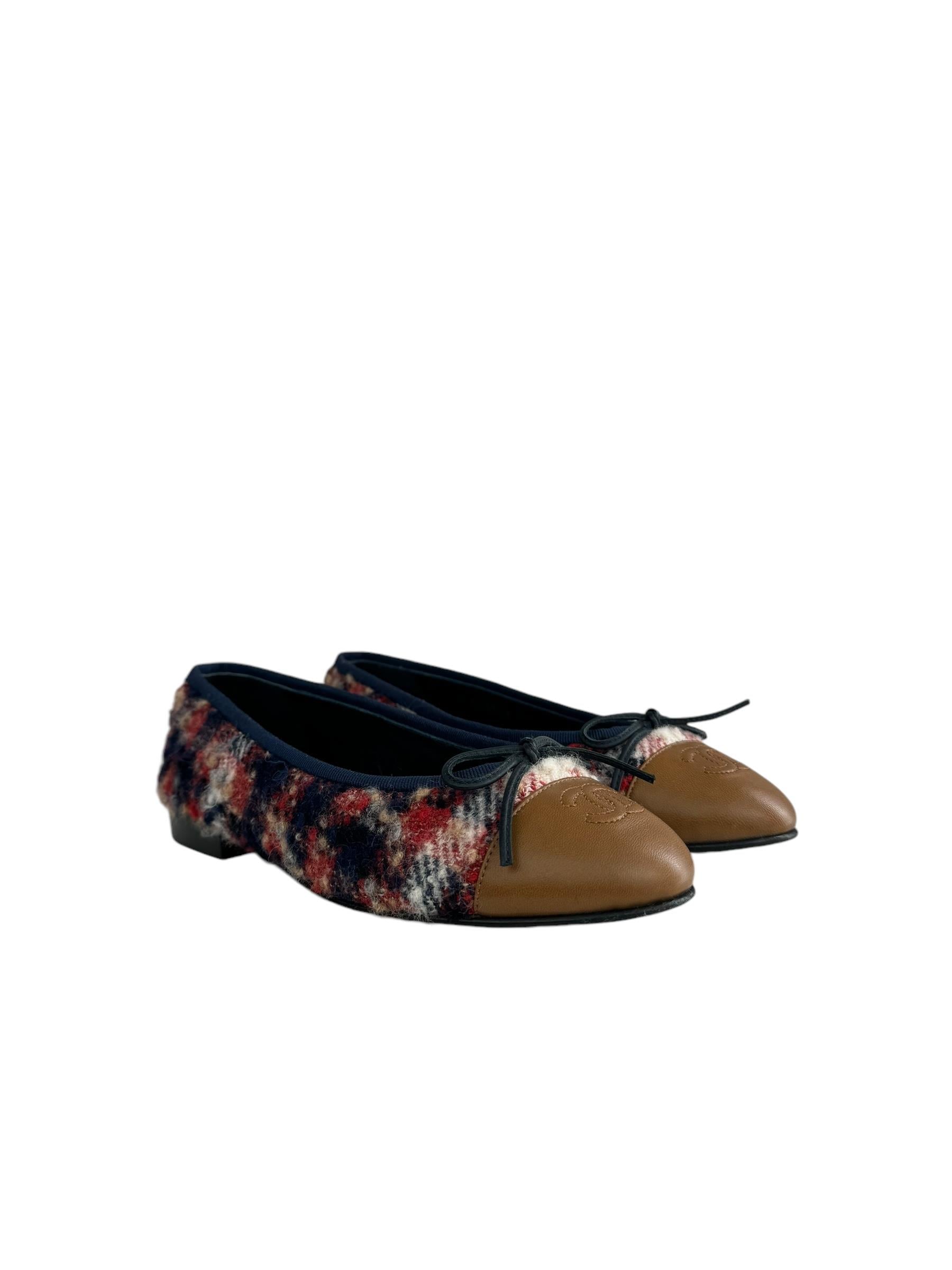 CHANEL GINGHAM WOOL LEATHER BABET