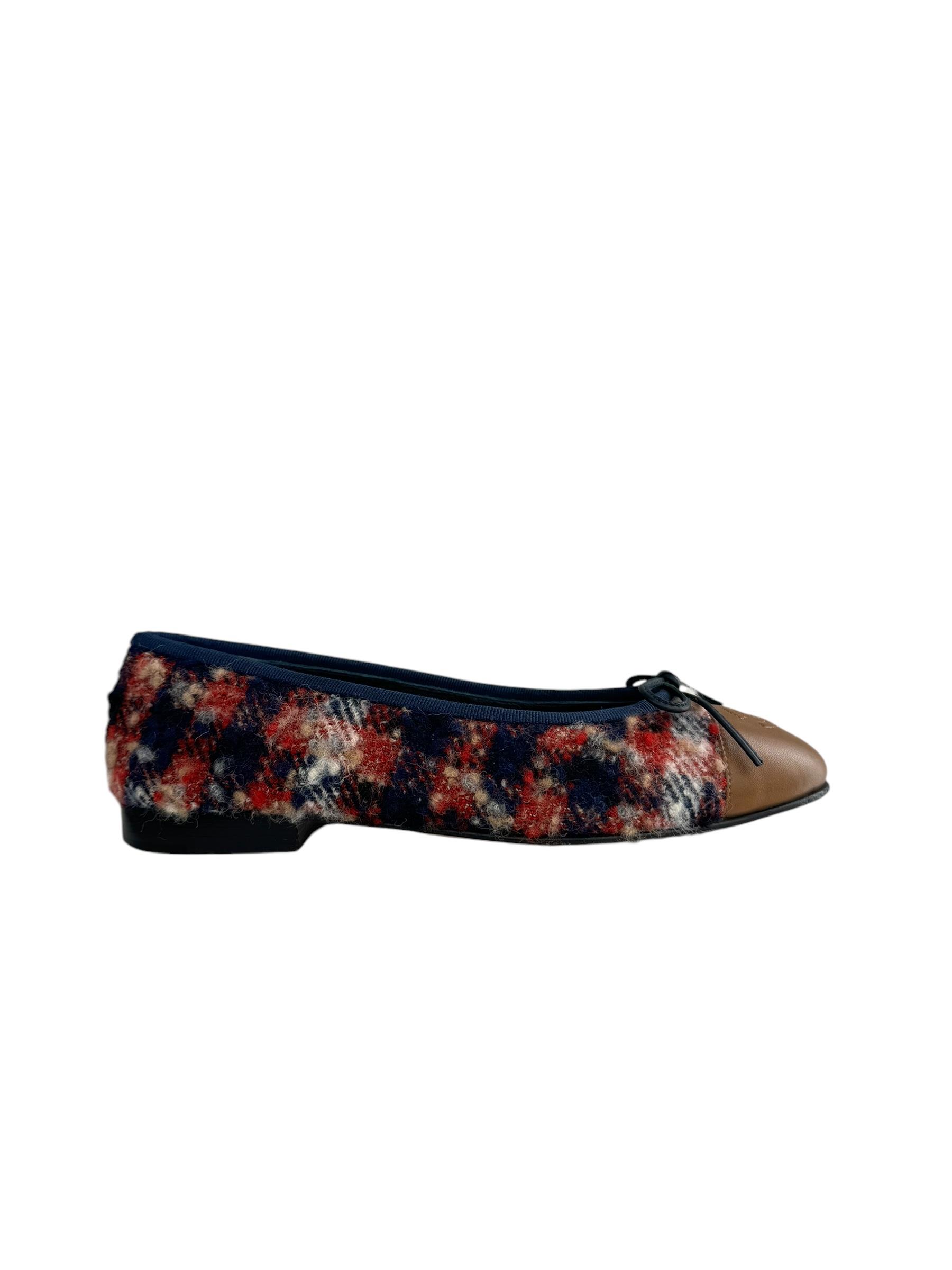 CHANEL GINGHAM WOOL LEATHER BABET