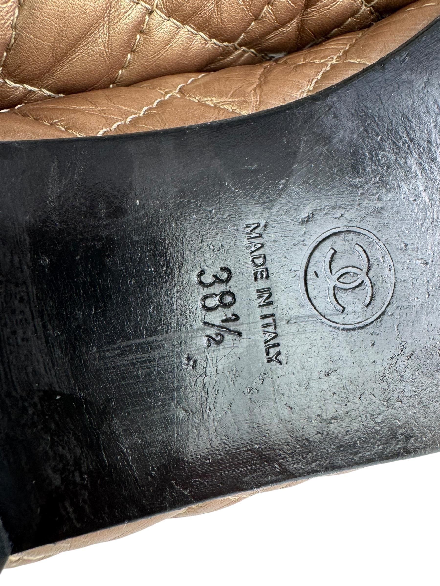 CHANEL GOLD BALLERINA FLATS