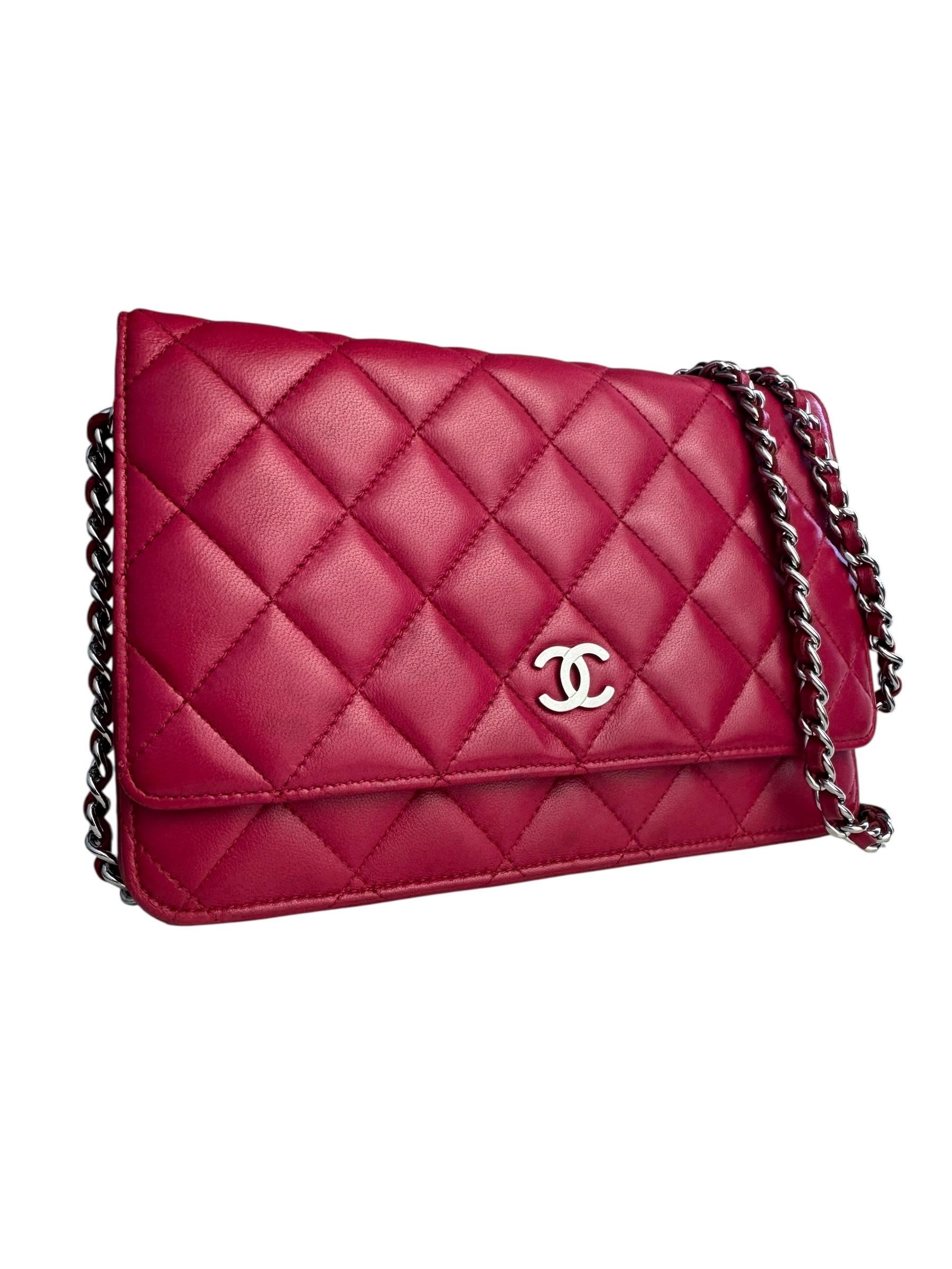 CHANEL LAMBSKIN WALLET ON CHAIN BAG