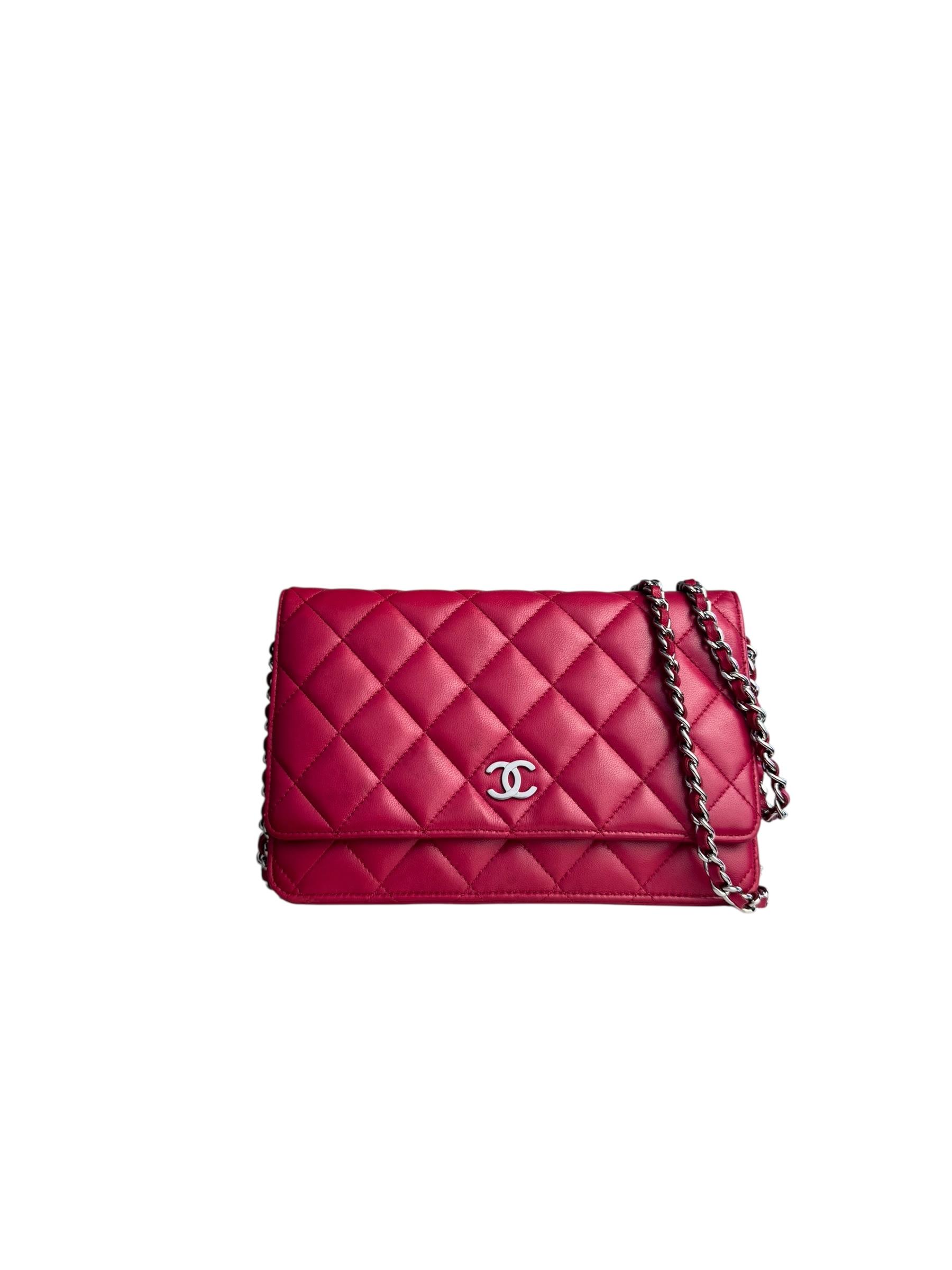CHANEL LAMBSKIN WALLET ON CHAIN BAG