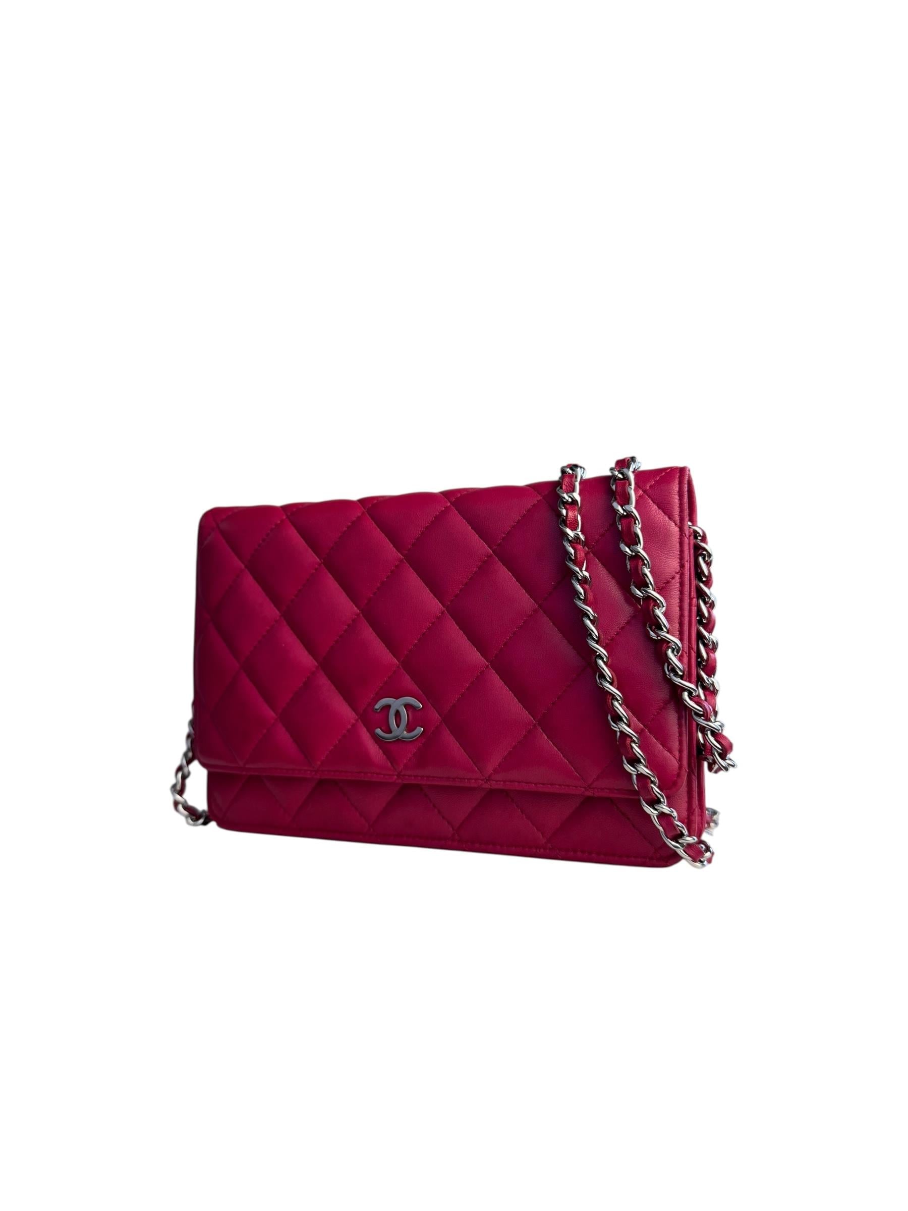 CHANEL LAMBSKIN WALLET ON CHAIN BAG