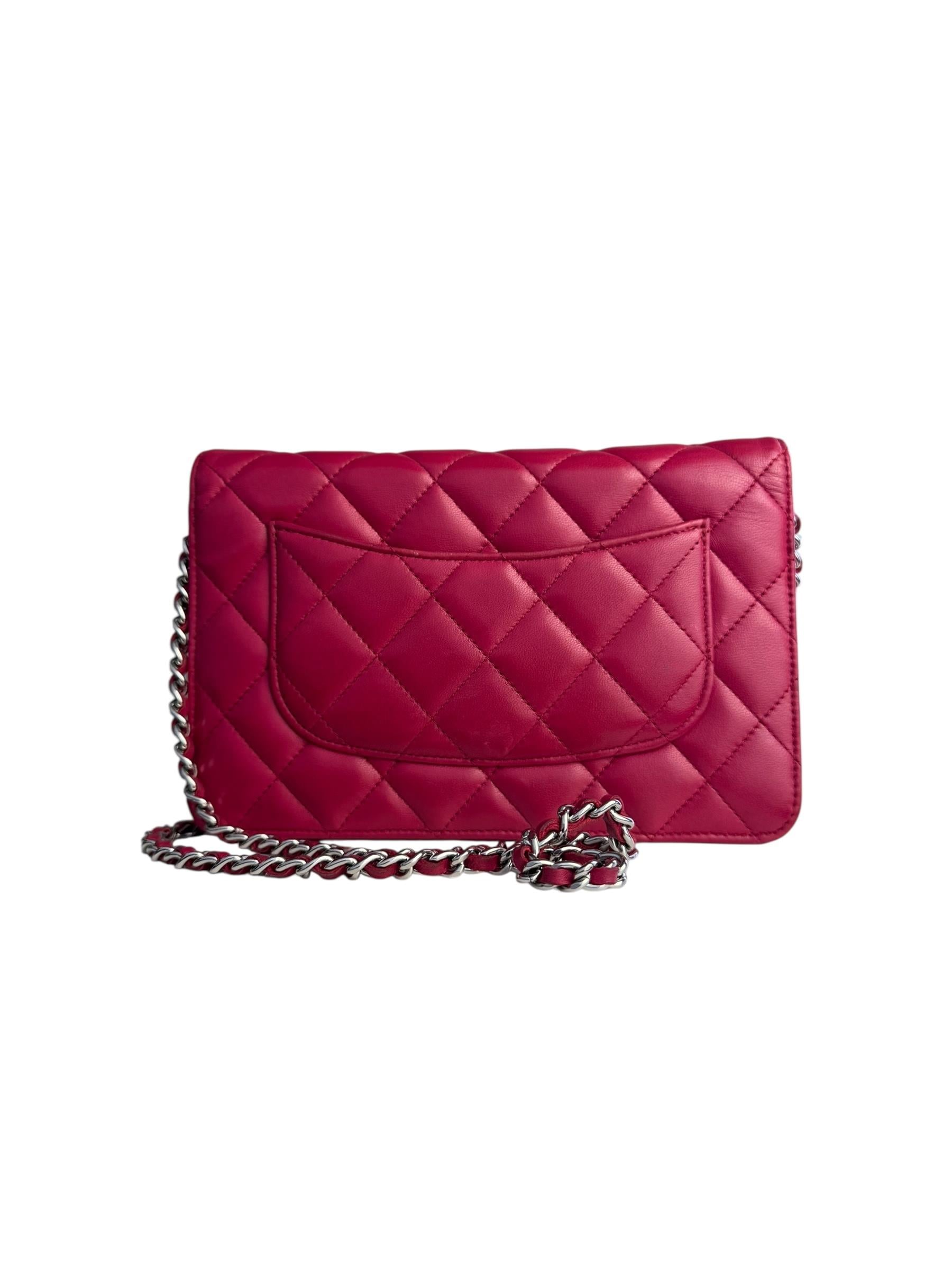 CHANEL LAMBSKIN WALLET ON CHAIN BAG