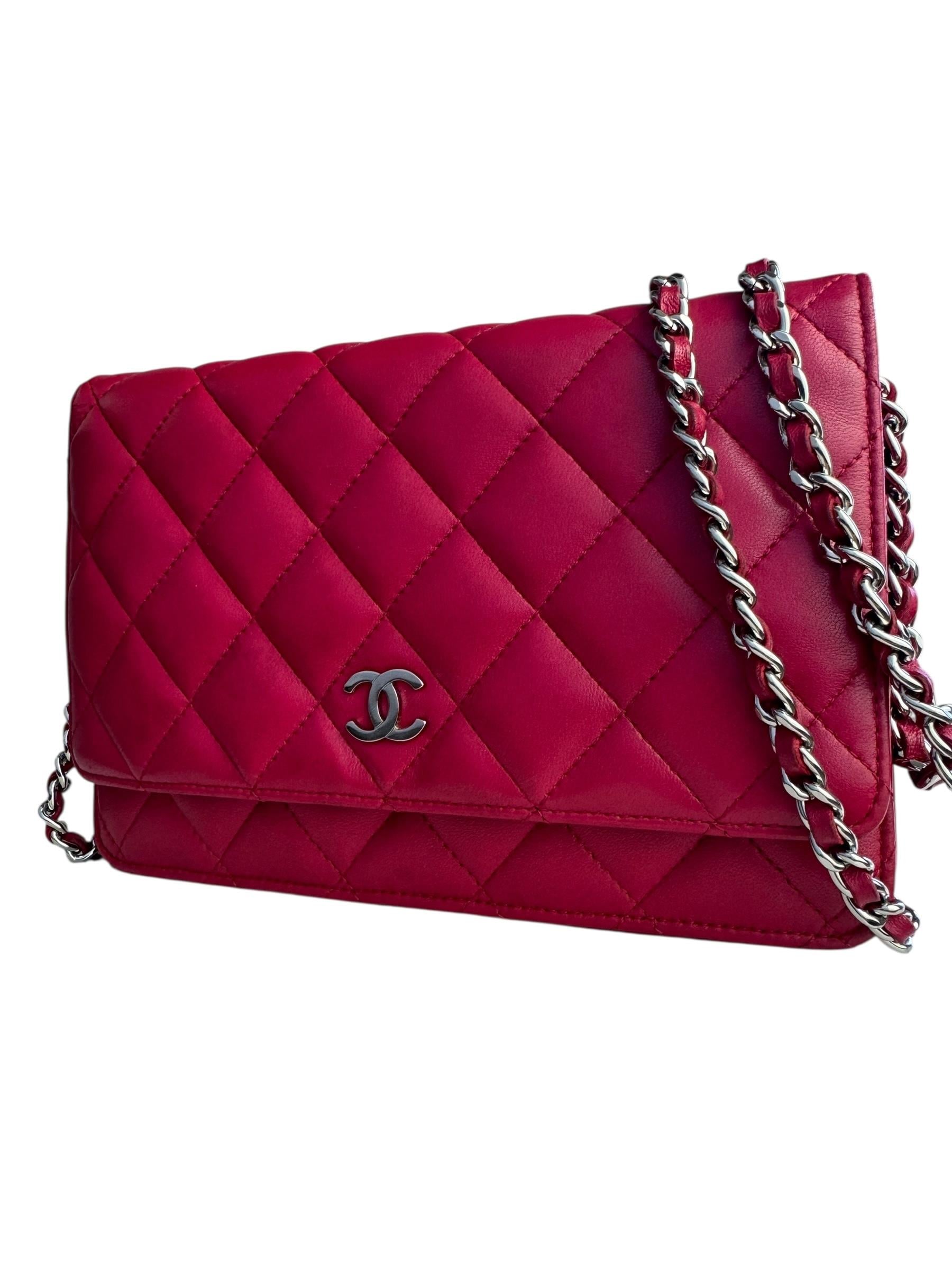 CHANEL LAMBSKIN WALLET ON CHAIN BAG