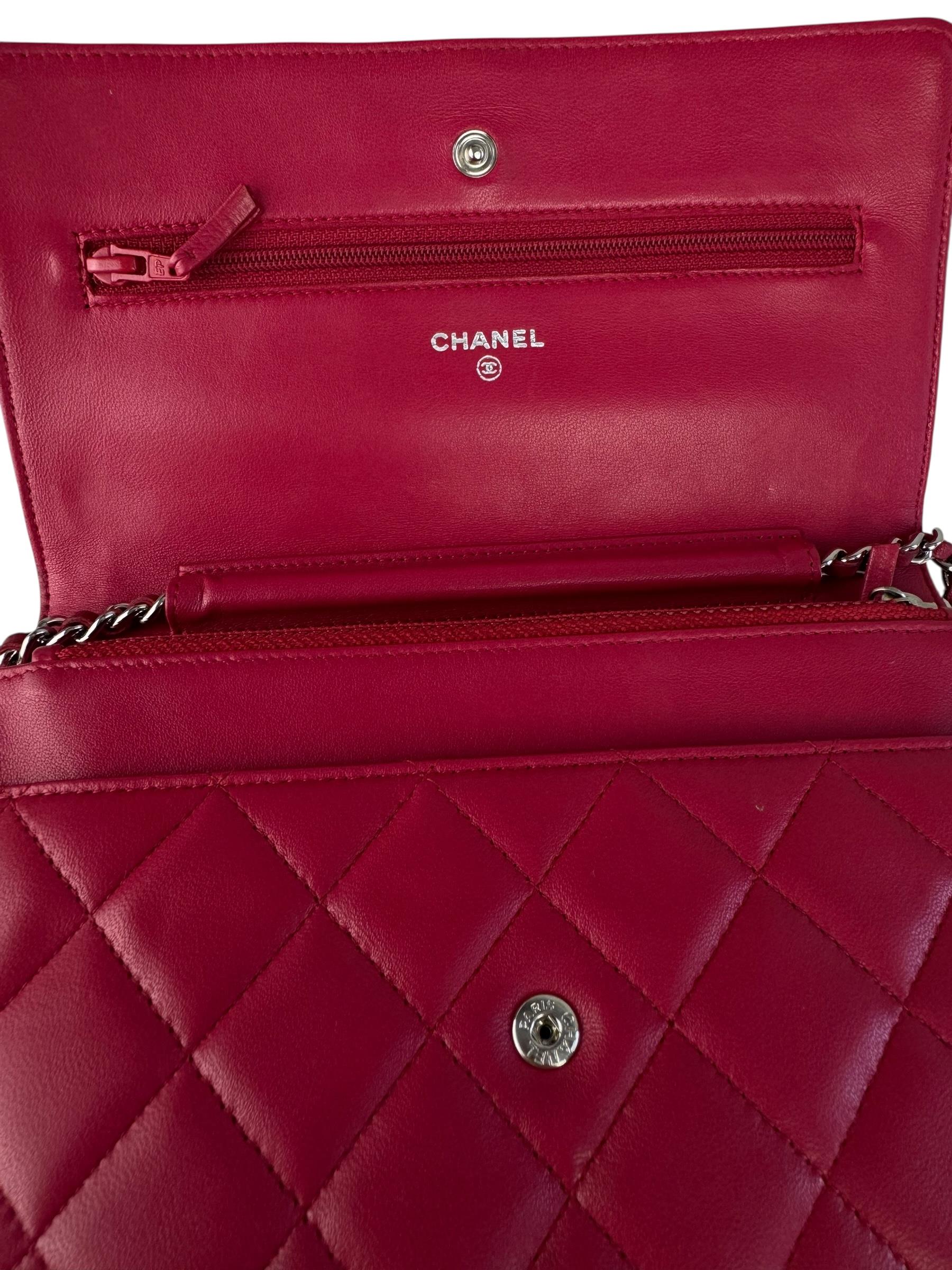 CHANEL LAMBSKIN WALLET ON CHAIN BAG