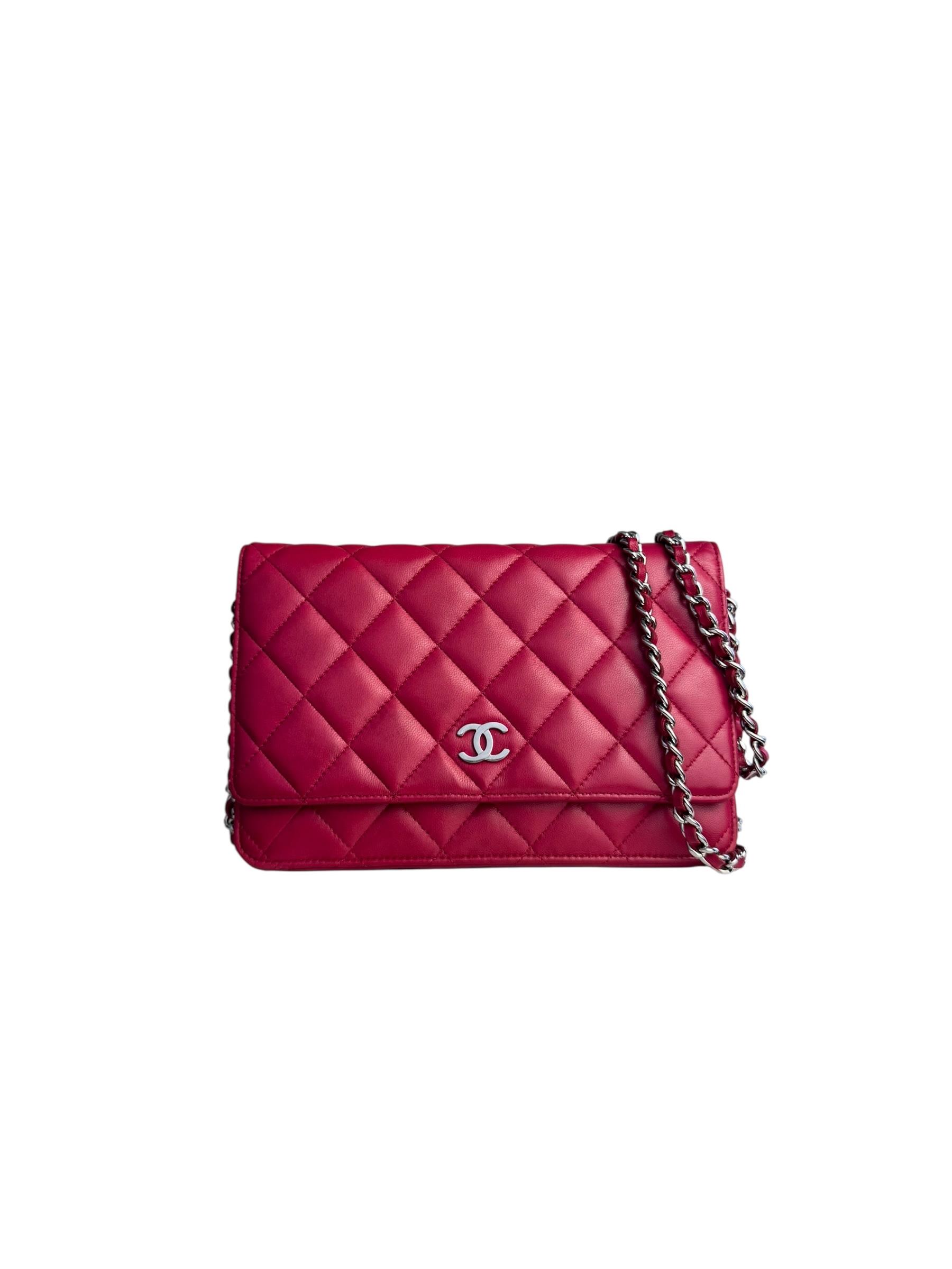 CHANEL LAMBSKIN WALLET ON CHAIN BAG
