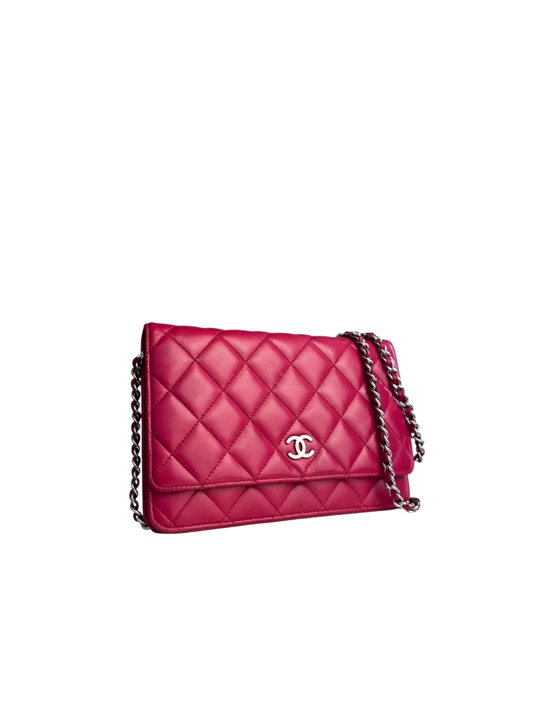 CHANEL LAMBSKIN WALLET ON CHAIN BAG