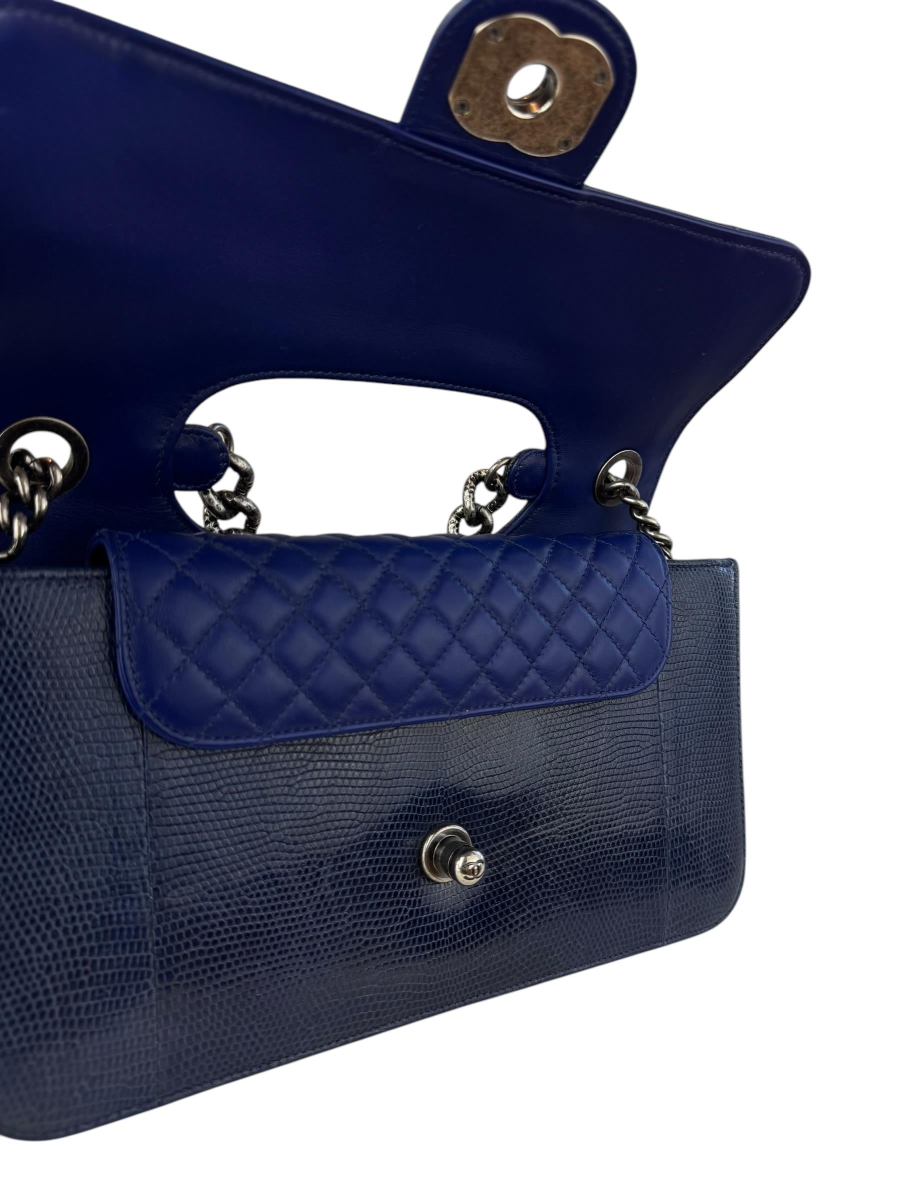 CHANEL NAVY LIZARD PERFECT EDGE BAG
