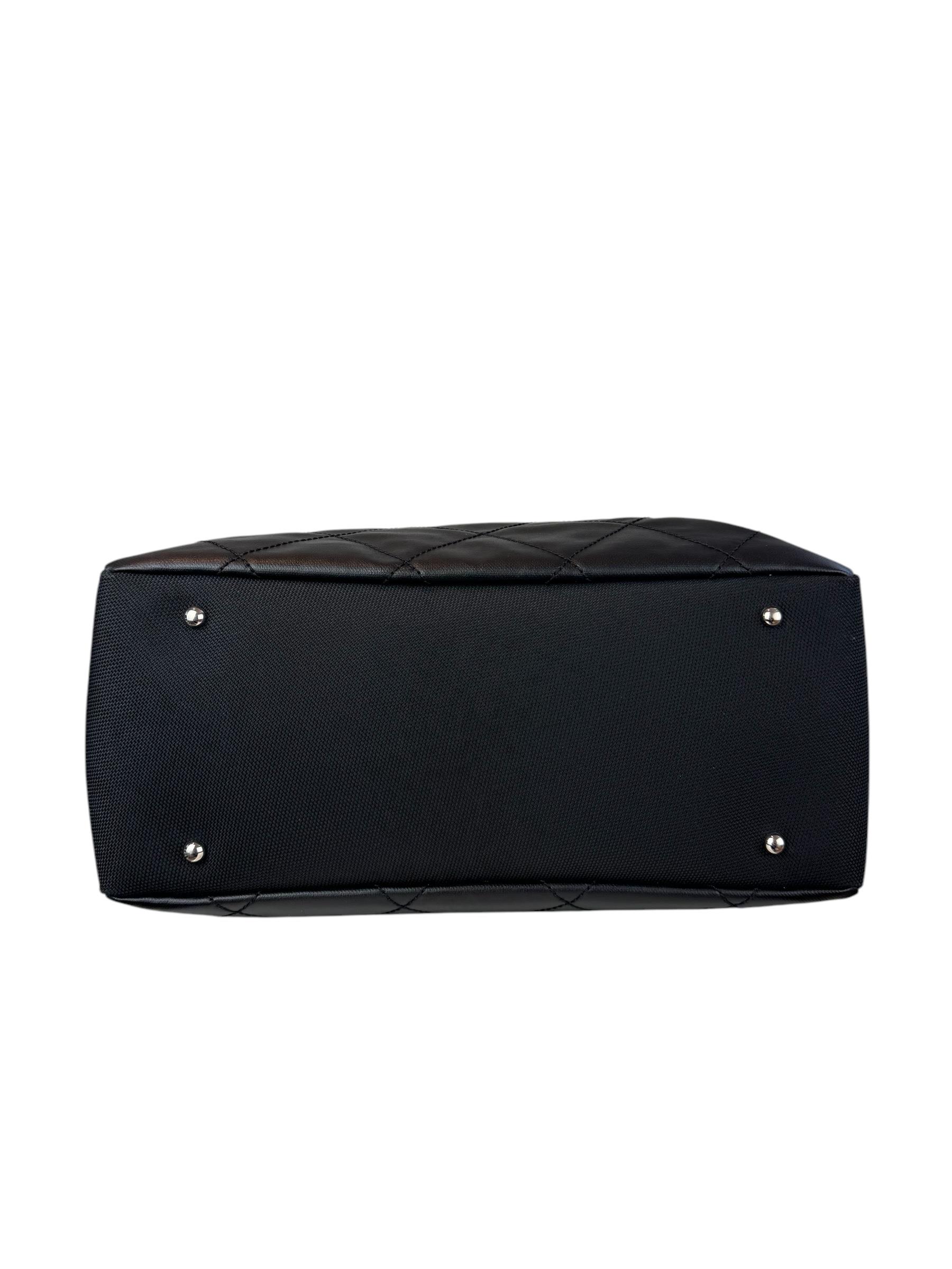 CHANEL QUILTED BLACK SHOPPING TOTE BAG
