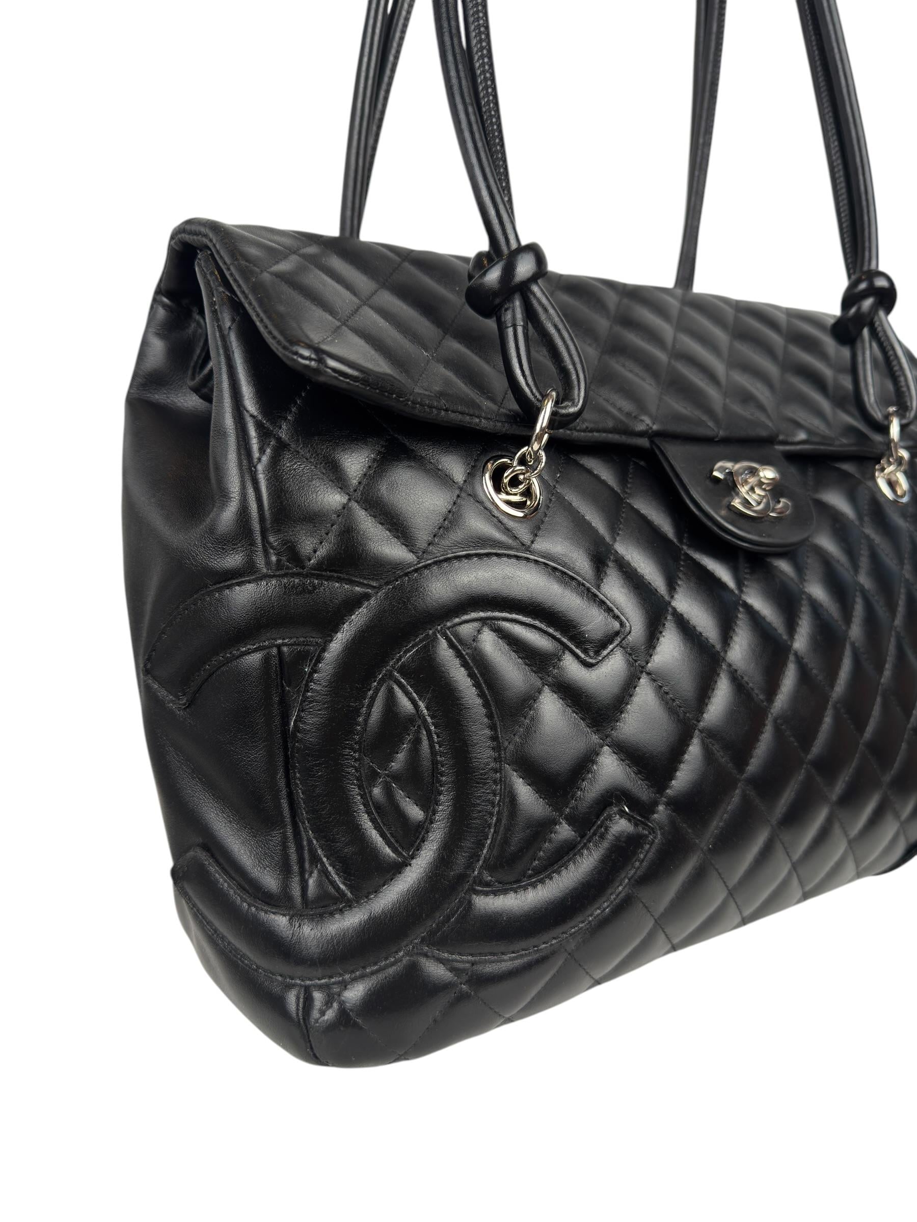 CHANEL QUILTED LEATHER CAMBON TOTE BAG