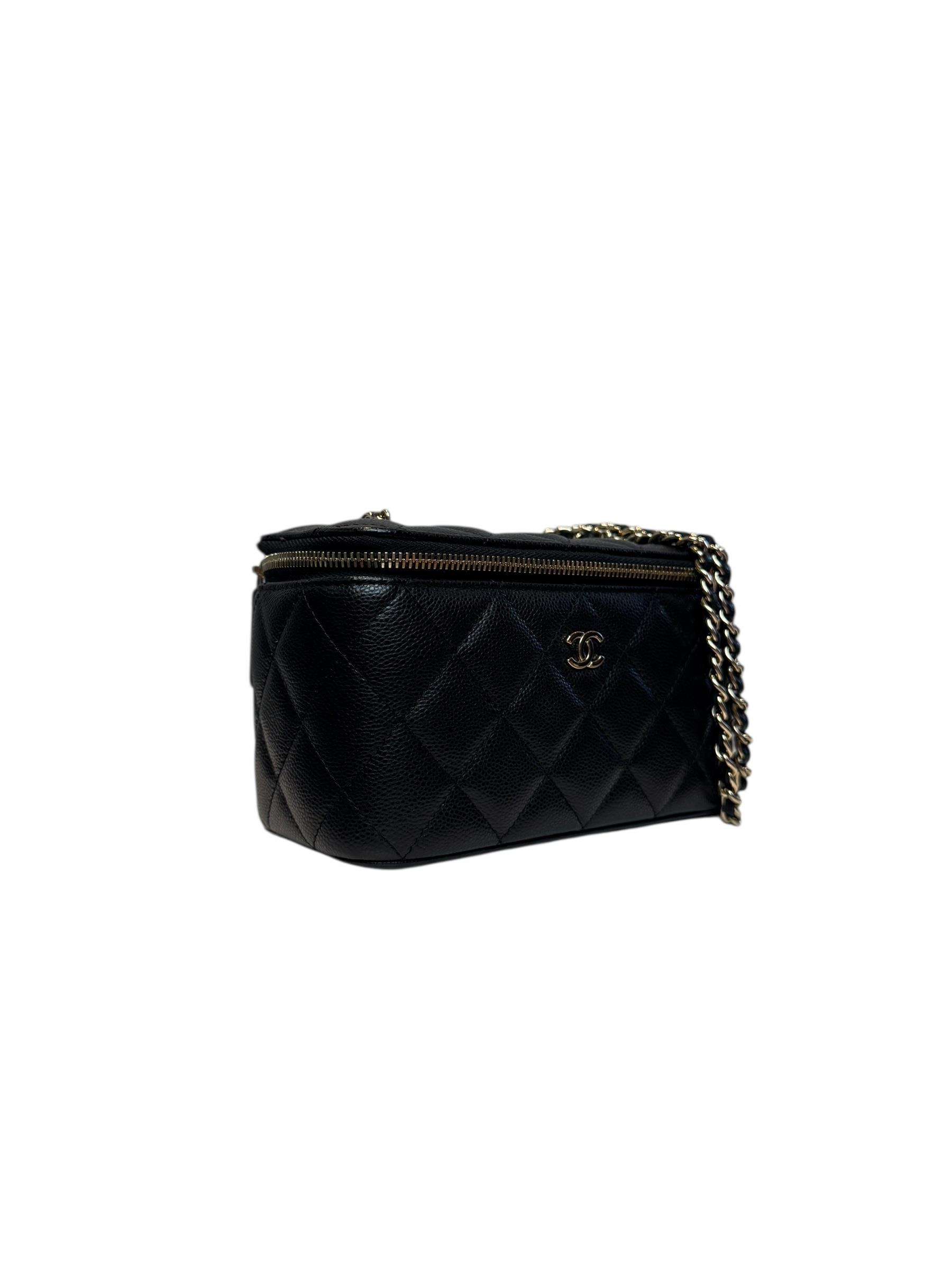 CHANEL SMALL CAVIAR LEATHER VANITY BAG
