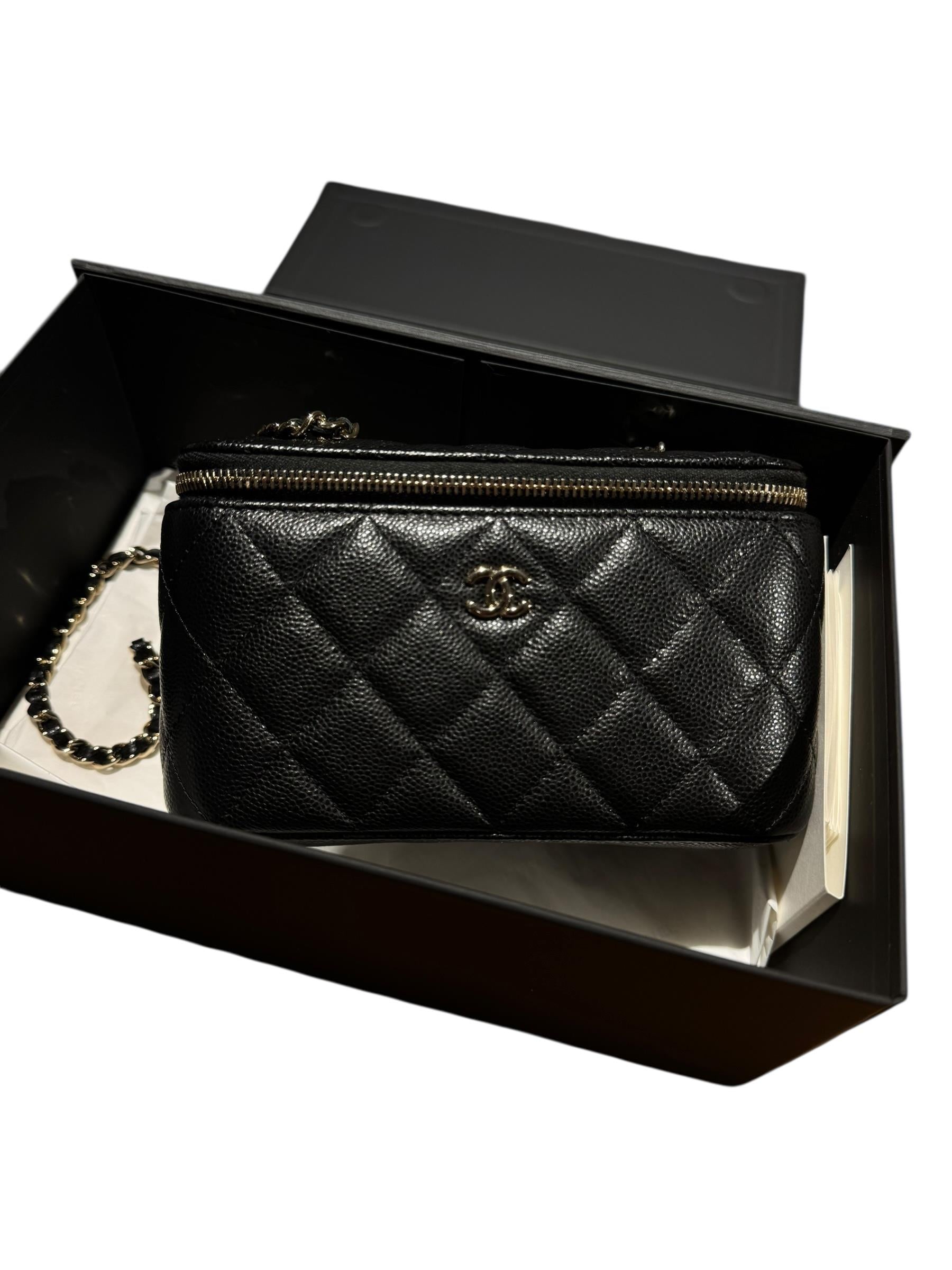 CHANEL SMALL CAVIAR LEATHER VANITY BAG