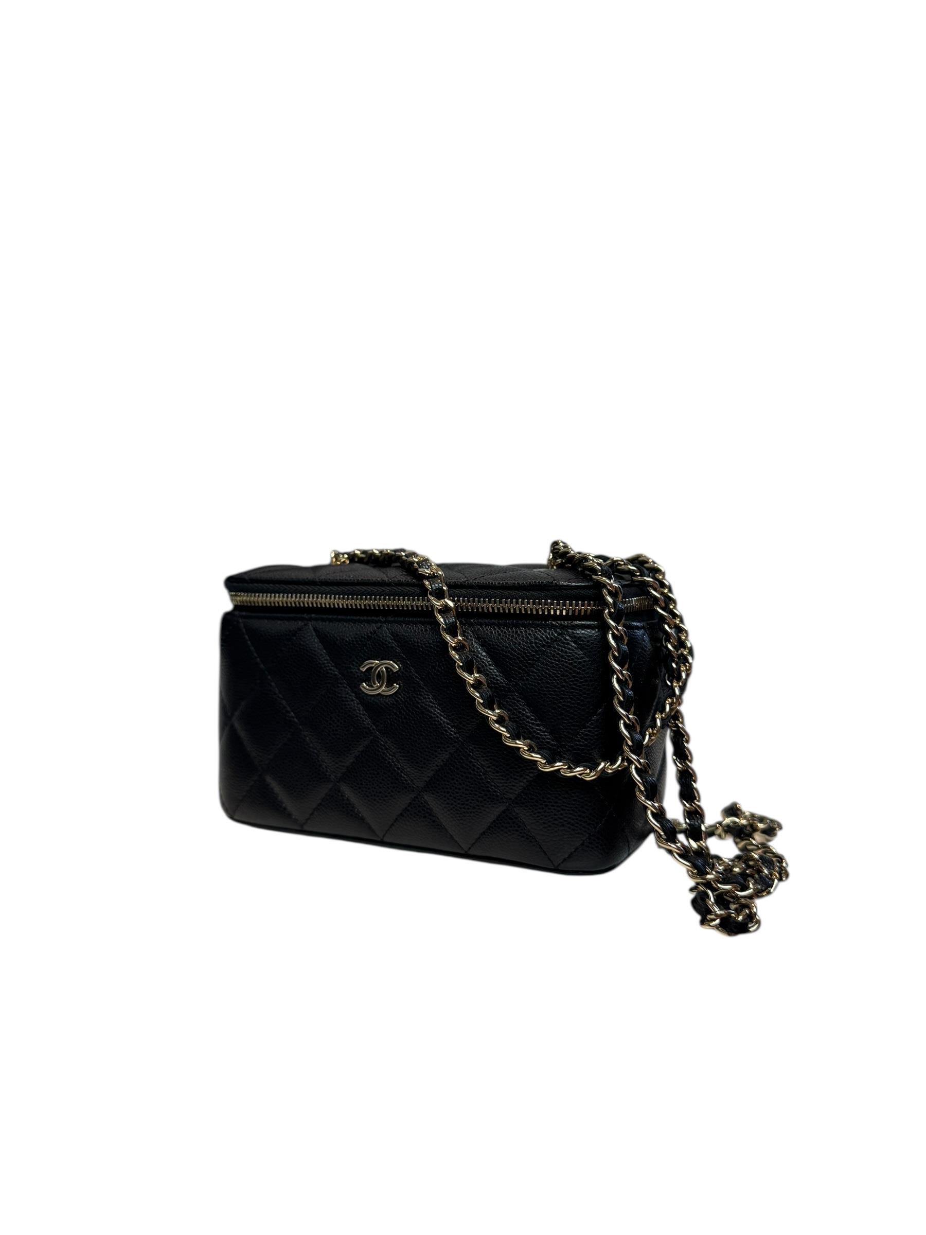 CHANEL SMALL CAVIAR LEATHER VANITY BAG