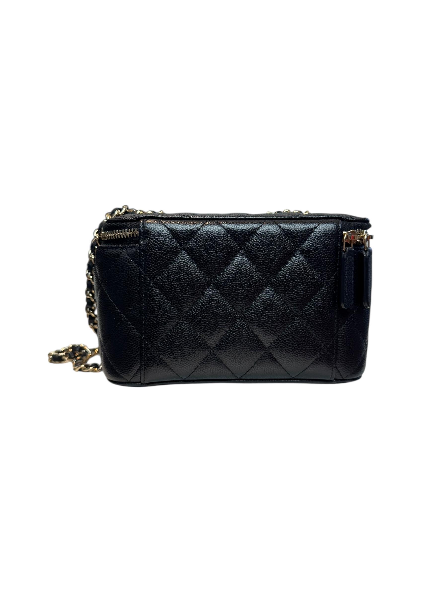 CHANEL SMALL CAVIAR LEATHER VANITY BAG