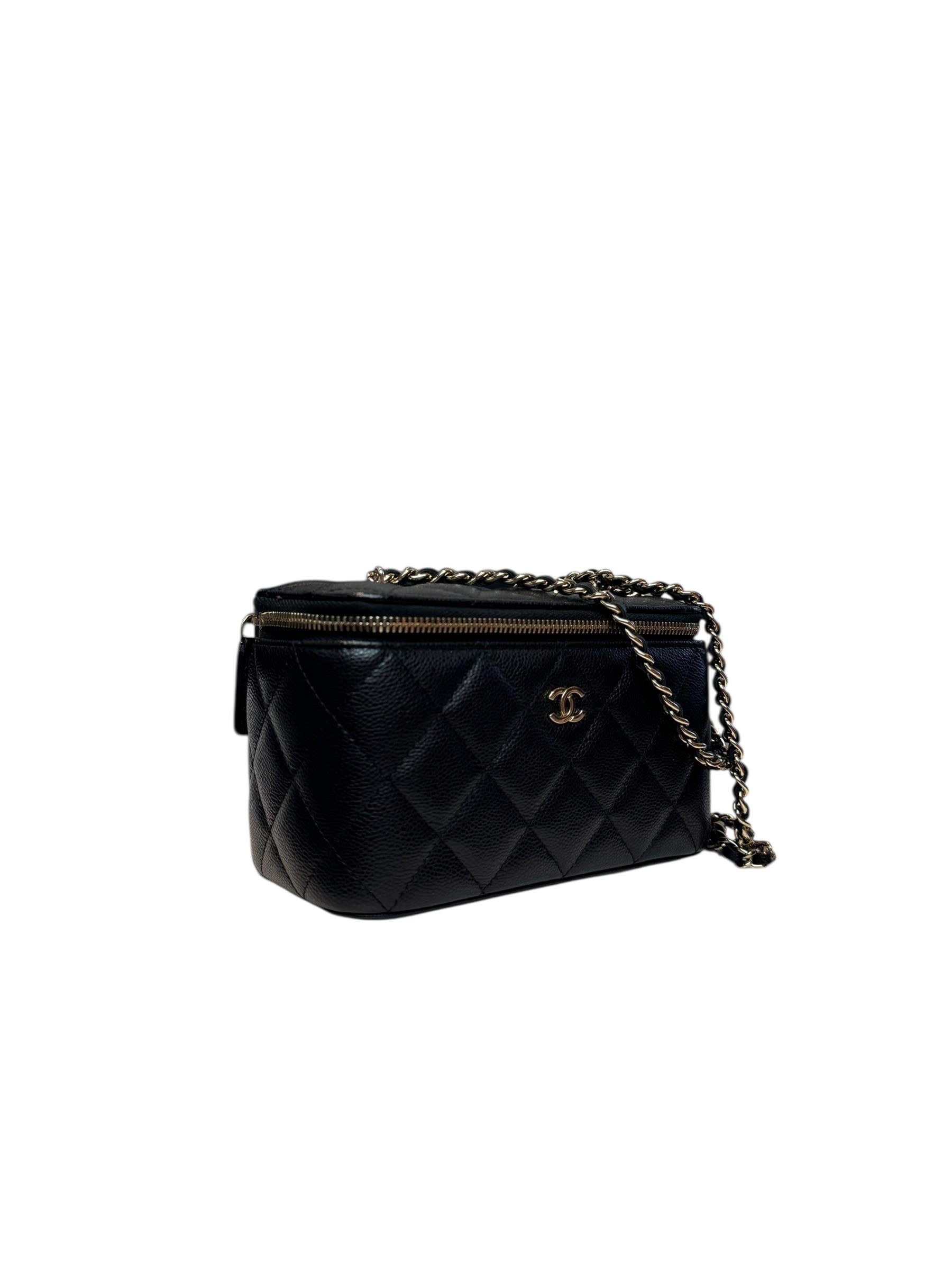 CHANEL SMALL CAVIAR LEATHER VANITY BAG